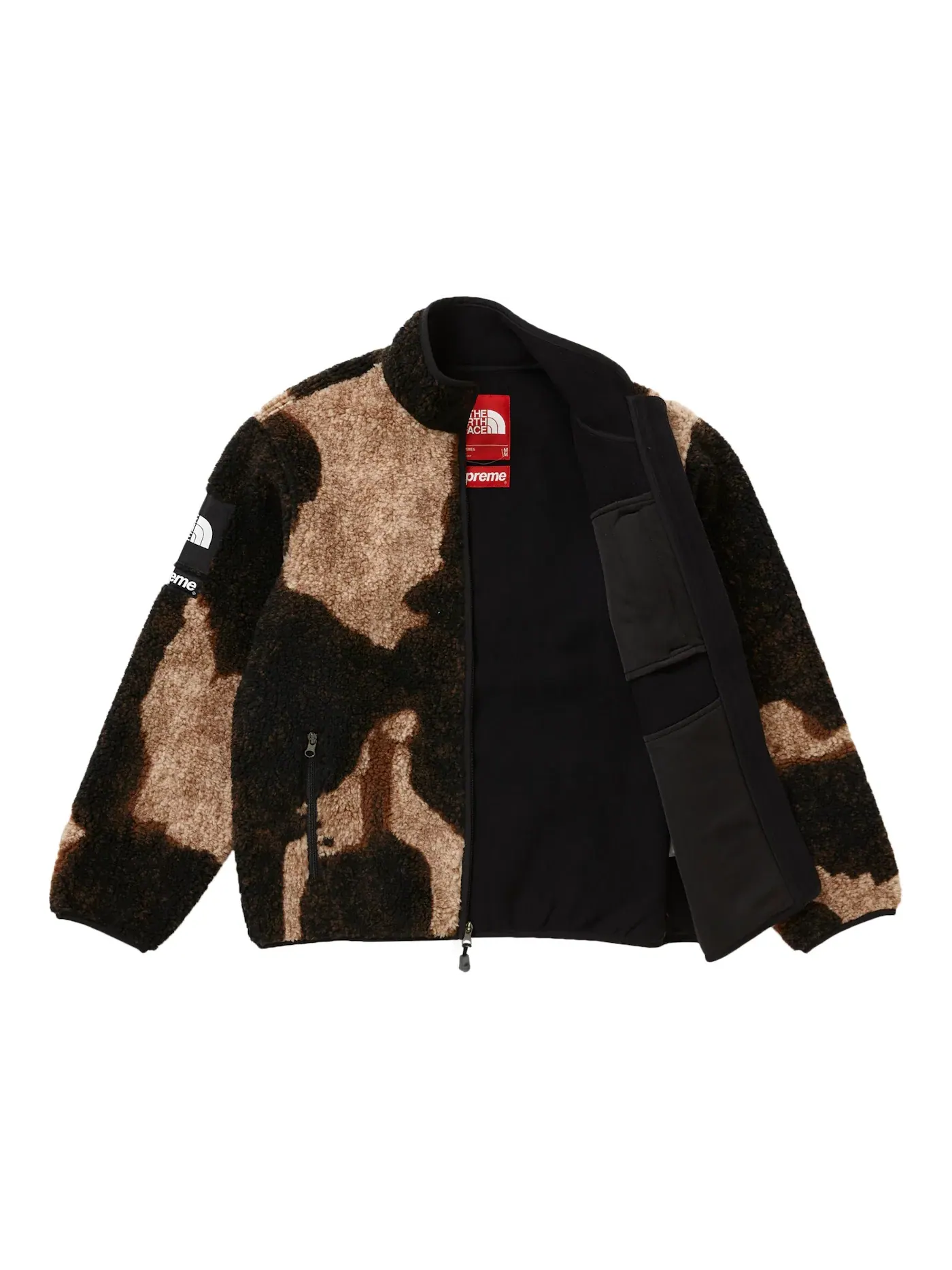 Мужская куртка из флиса с принтом Bleached Denim Print Supreme — изображение 3 из 3, черный