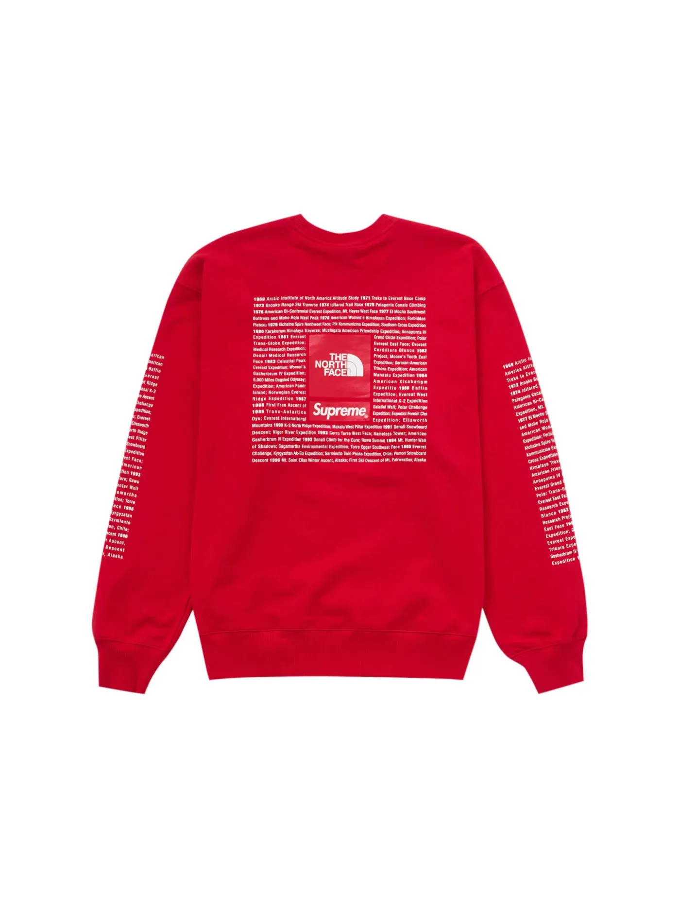 Мужской свитшот с принтом Supreme The North Face Crewneck — изображение 1 из 3, красный