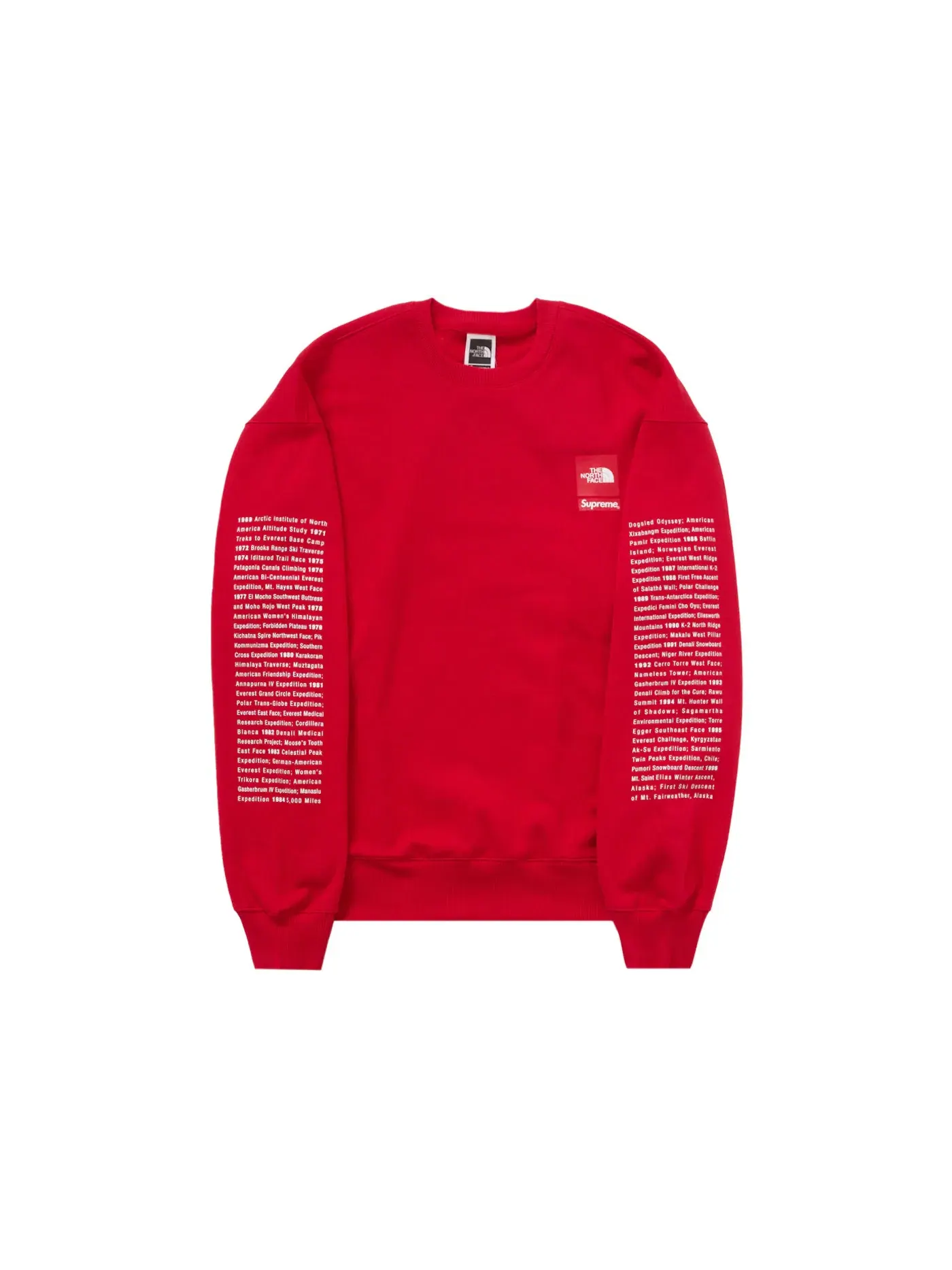 Мужской свитшот с принтом Supreme The North Face Crewneck — изображение 2 из 3, красный