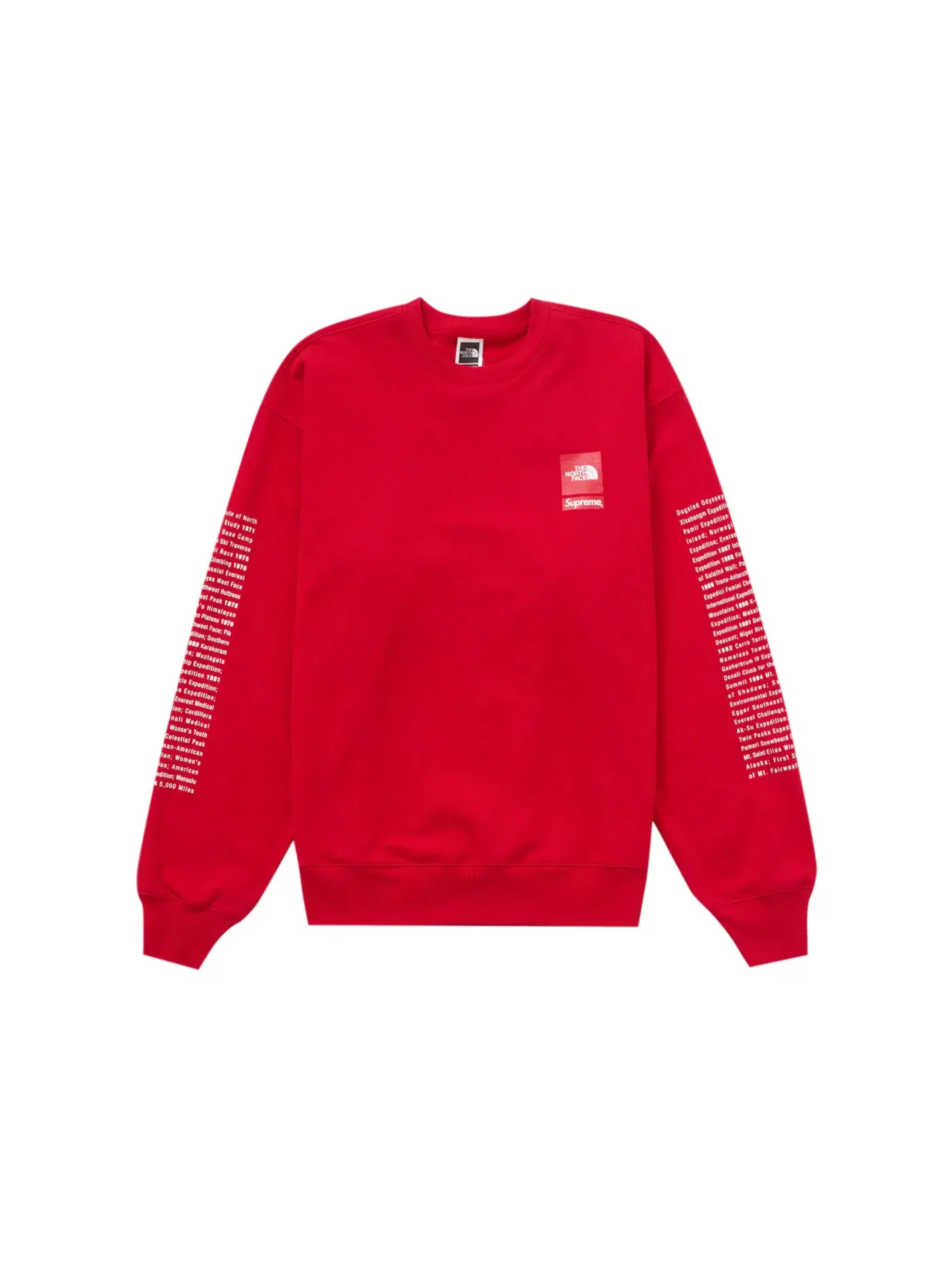 Мужской свитшот с принтом Supreme The North Face Crewneck — изображение 3 из 3, красный