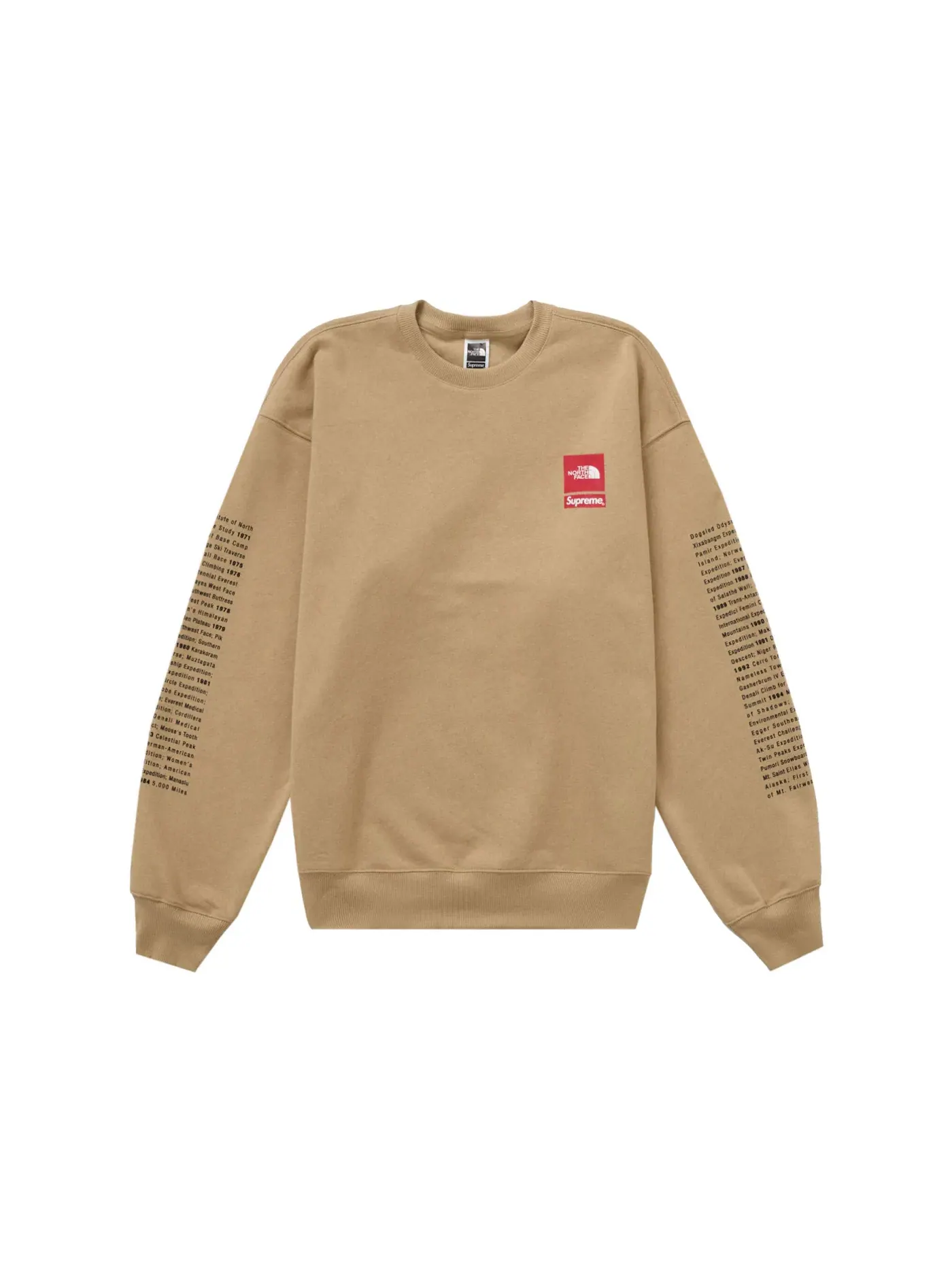 Мужской свитшот с принтом Supreme The North Face Crewneck Tan — изображение 3 из 3, хаки