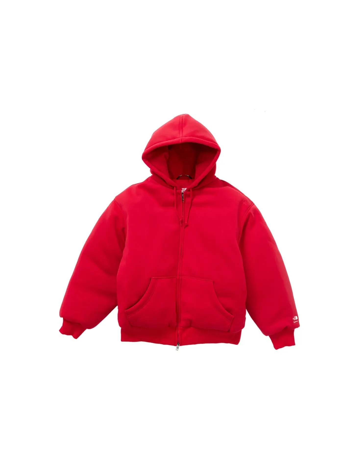 Мужская пуховая куртка-худи с молнией Supreme The North Face — изображение 1 из 3, красный