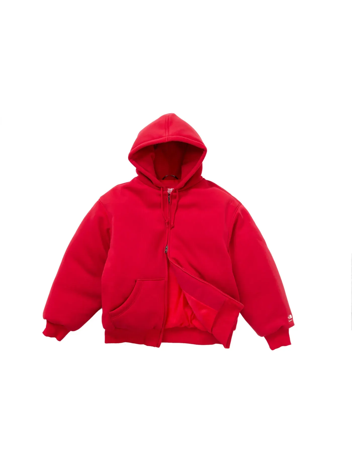 Мужская пуховая куртка-худи с молнией Supreme The North Face — изображение 2 из 3, красный