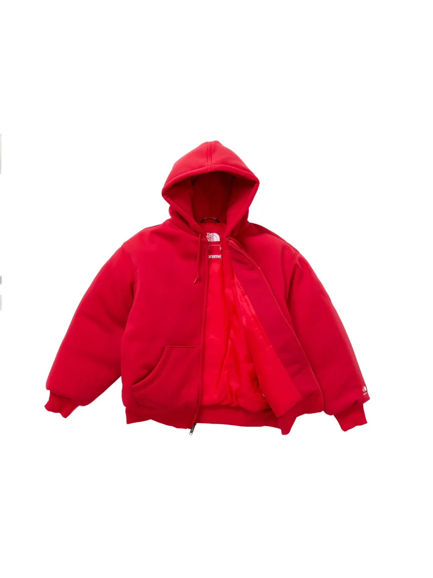 Мужская пуховая куртка-худи с молнией Supreme The North Face — изображение 3 из 3, красный