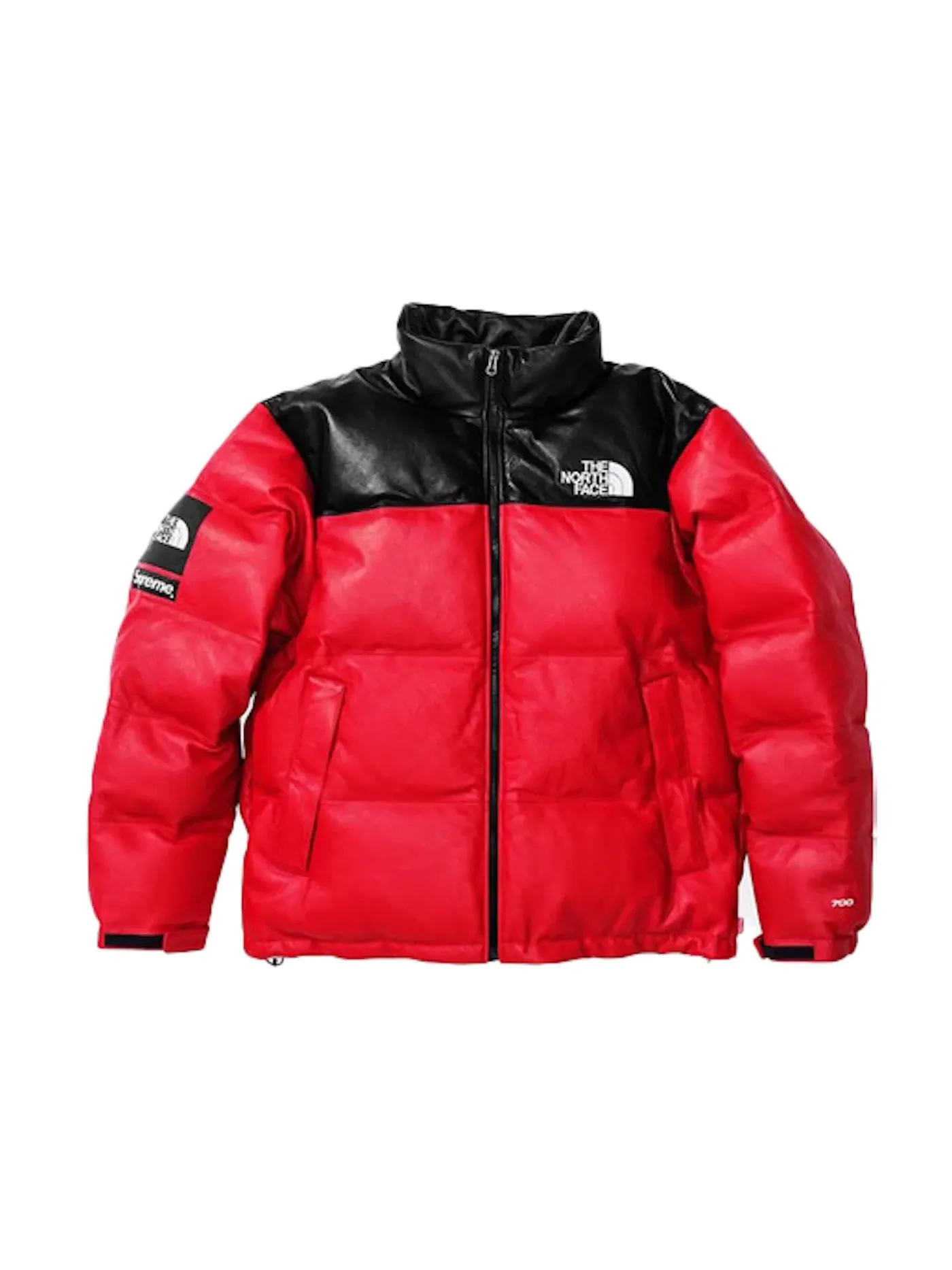 Мужская куртка из кожи с наполнителем из пуха Supreme The North Face — изображение 1 из 3, красный