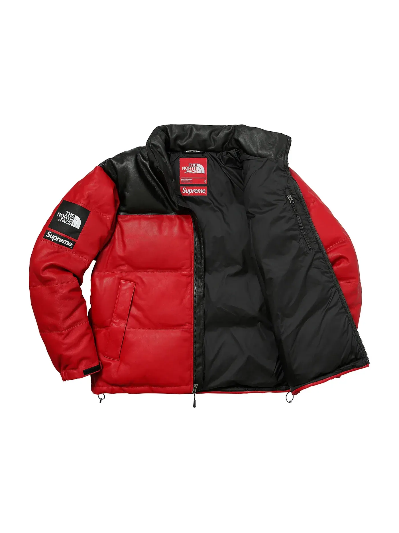 Мужская куртка из кожи с наполнителем из пуха Supreme The North Face — изображение 2 из 3, красный