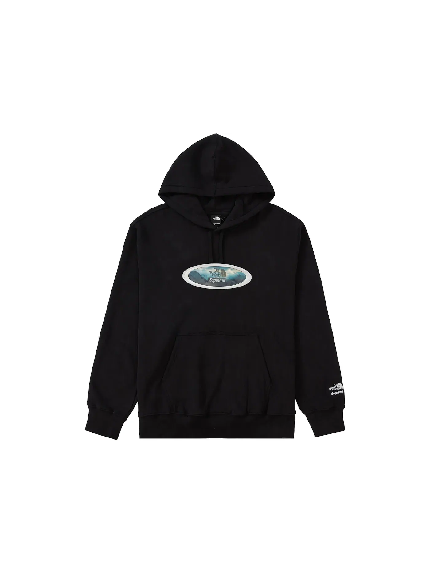 Мужская худи с принтом Lenticular Mountains Supreme, The North Face — изображение 1 из 1, черный