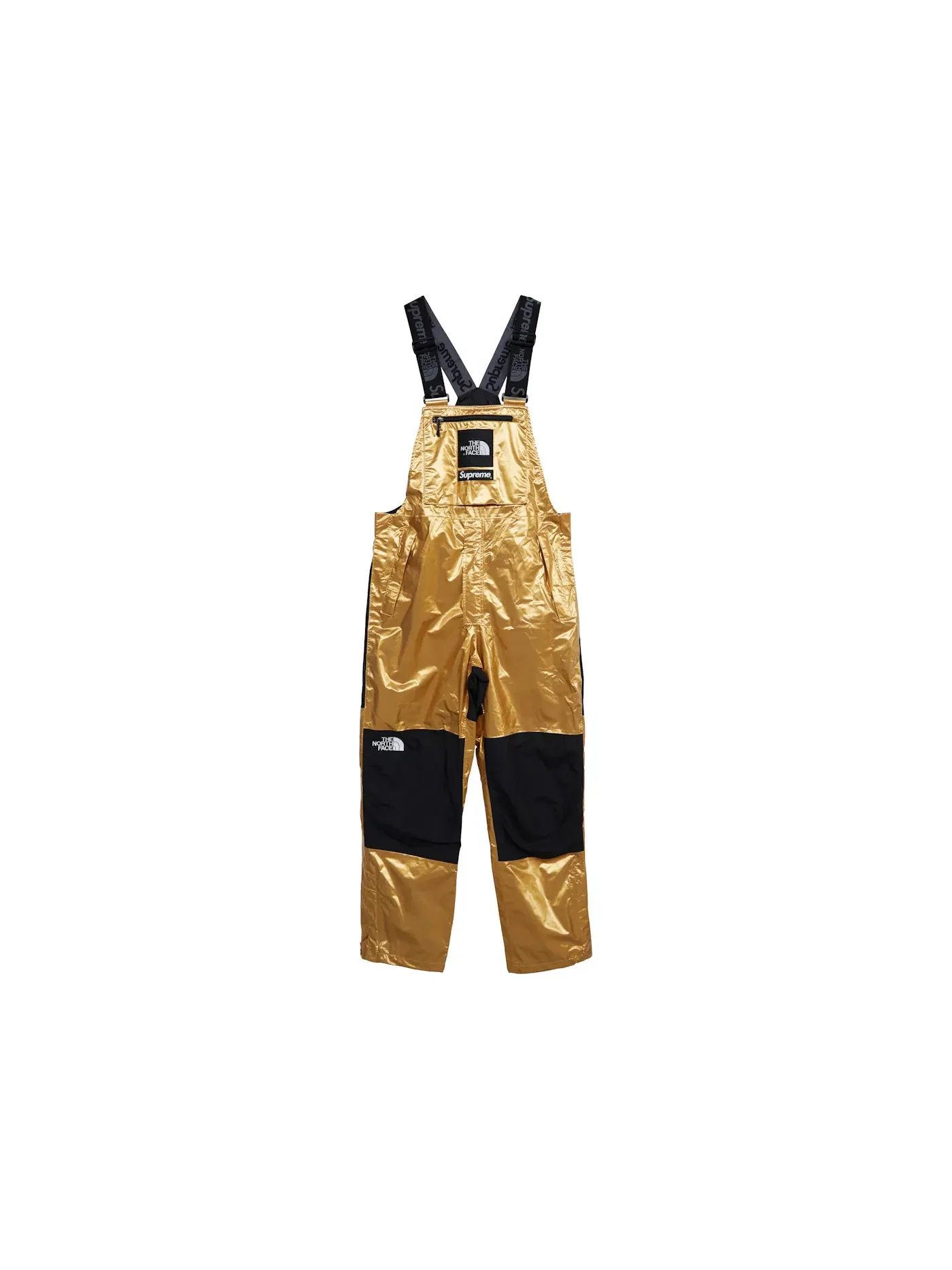 Мужские штаны с металлическим принтом Supreme The North Face Metallic Mountain Bib — изображение 1 из 2, золото