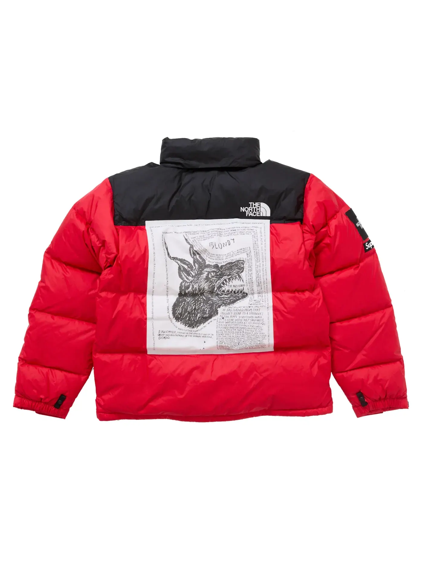 Мужская куртка пуховая с принтом The North Face Nuptse Jacket Supreme — изображение 1 из 4, красный