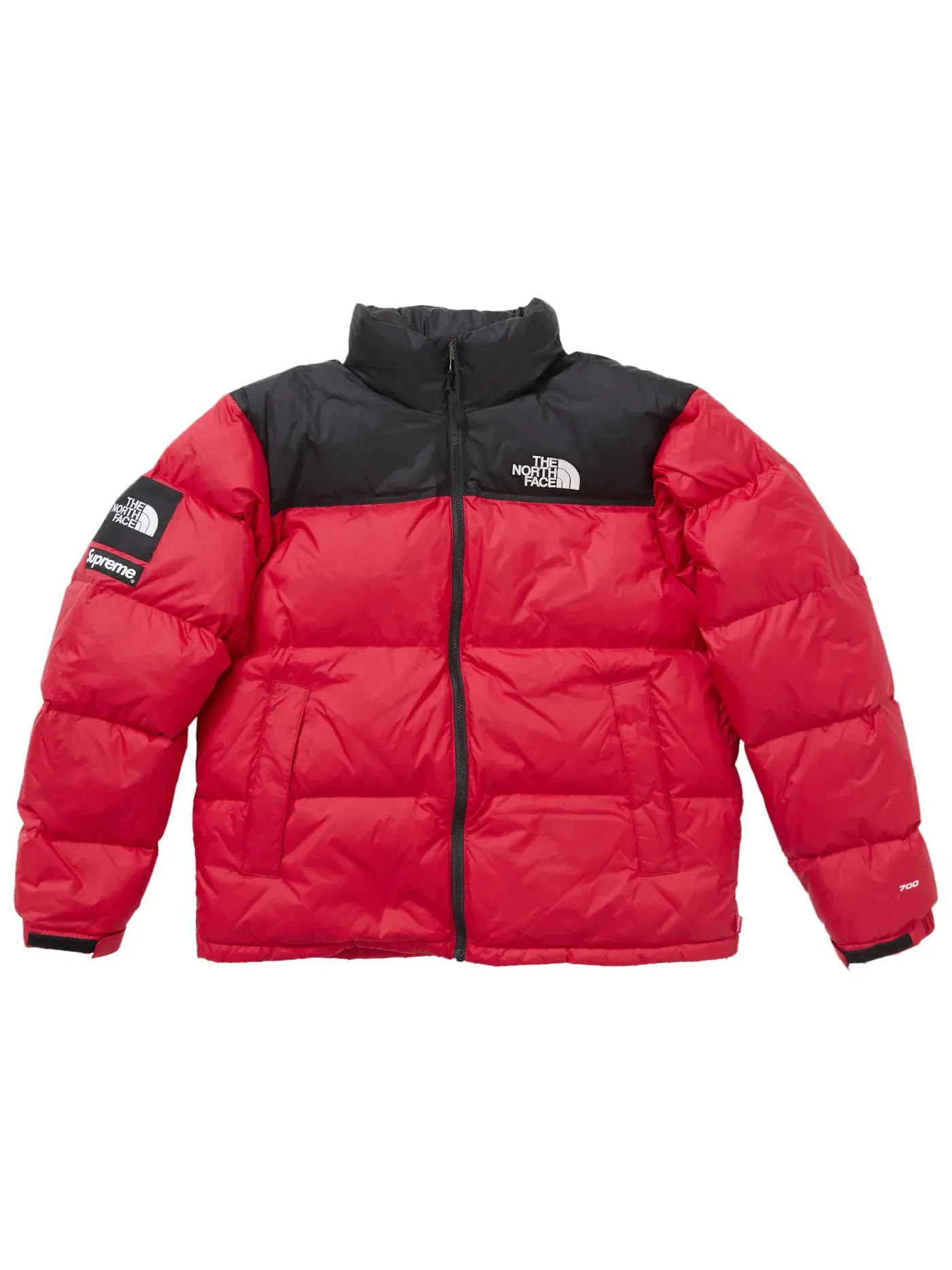 Мужская куртка пуховая с принтом The North Face Nuptse Jacket Supreme — изображение 2 из 4, красный