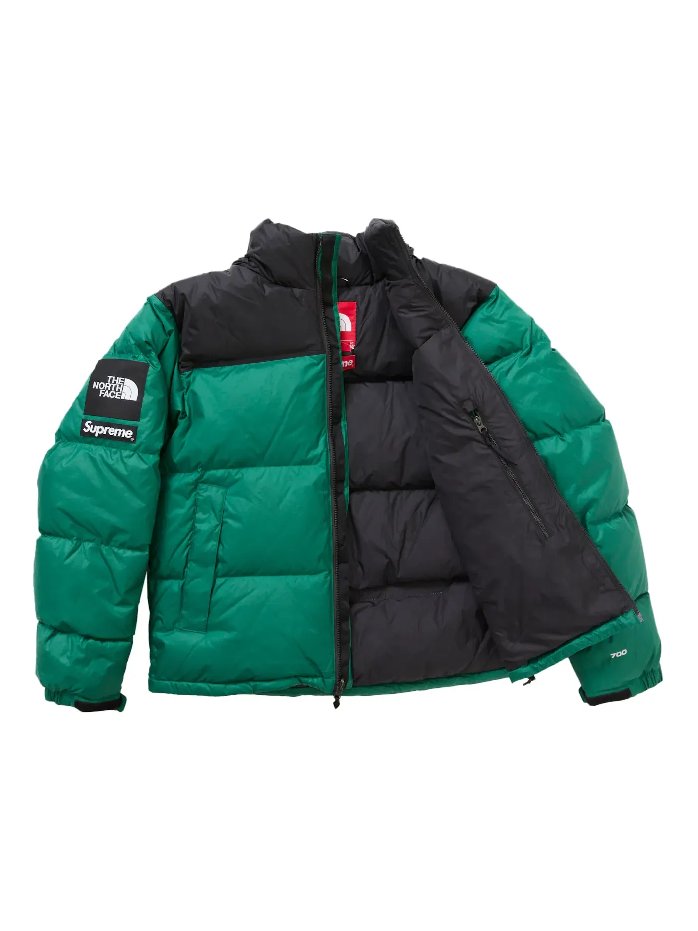 Мужская куртка с принтом Nuptse Jacket Supreme — изображение 3 из 4, зеленый