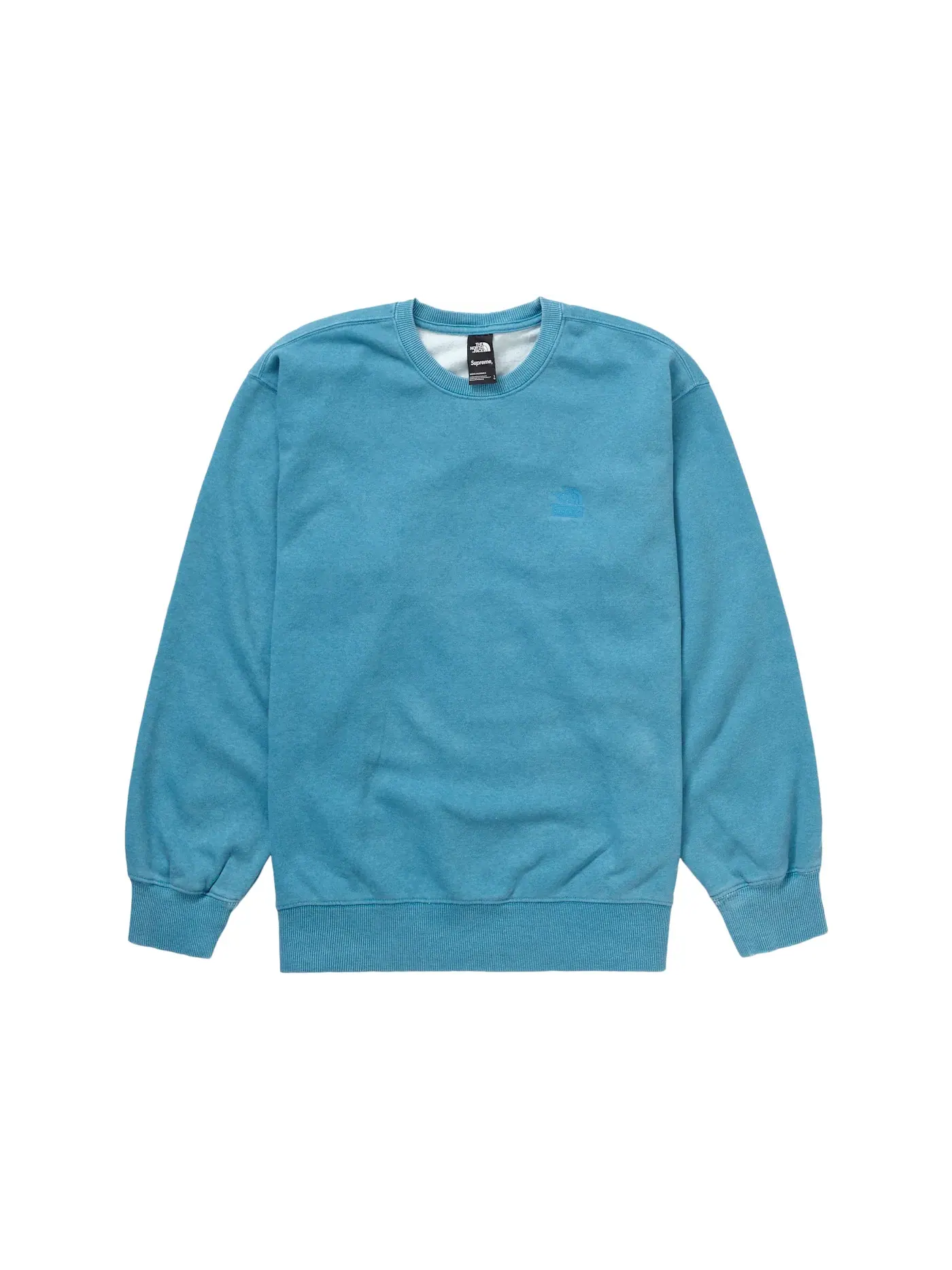 Мужской свитшот с пигментным принтом Crewneck Supreme — изображение 1 из 1, бирюзовый