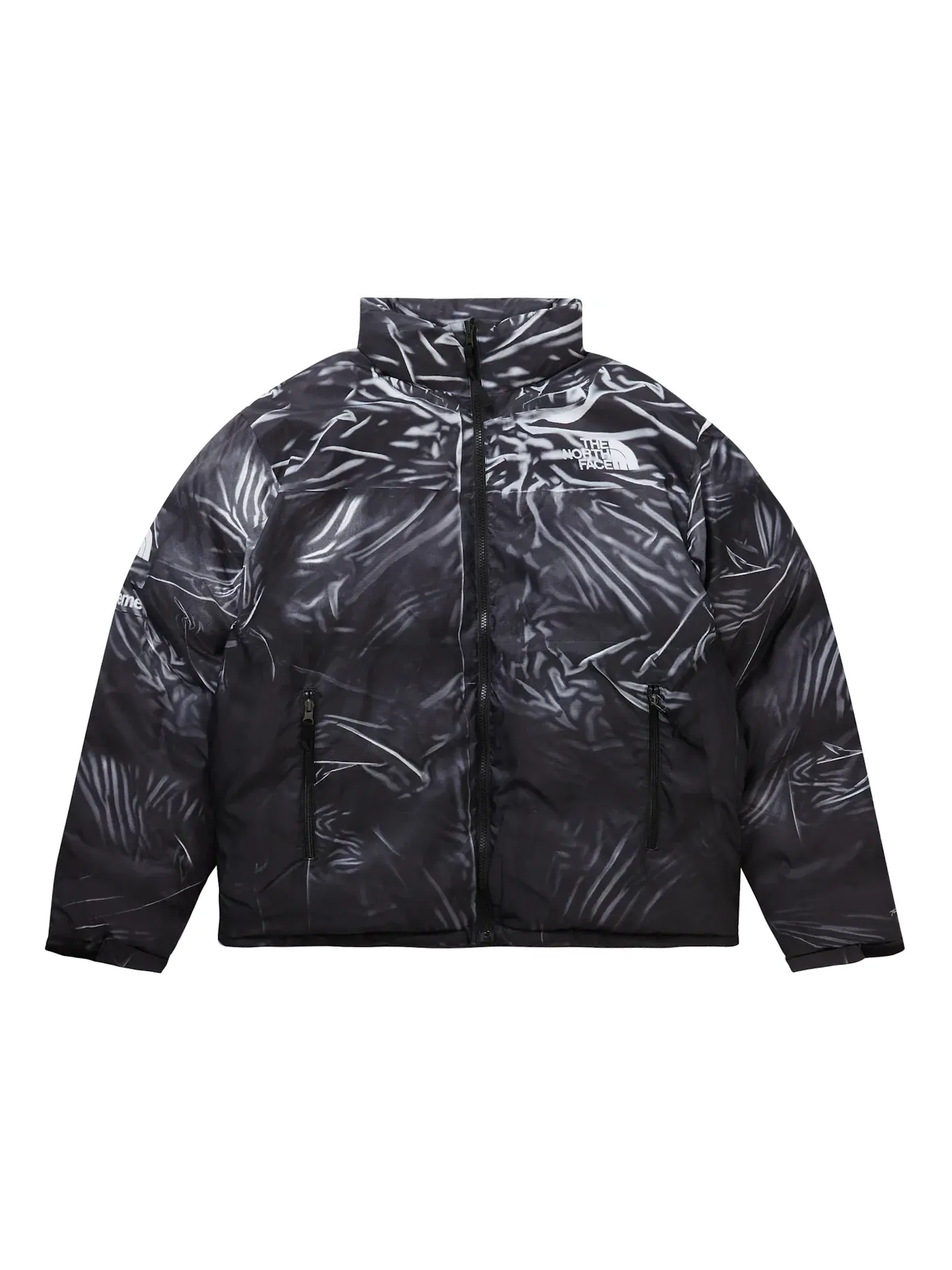 Мужская куртка с принтом Nuptse Trompe L'oeil Supreme, The North Face — изображение 1 из 3, черный