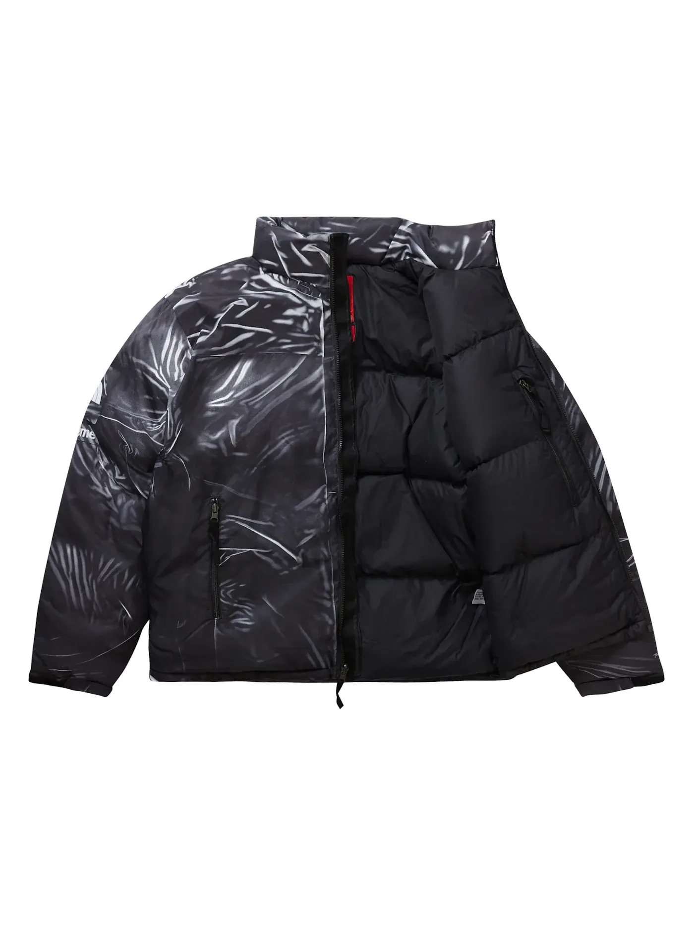 Мужская куртка с принтом Nuptse Trompe L'oeil Supreme, The North Face — изображение 2 из 3, черный