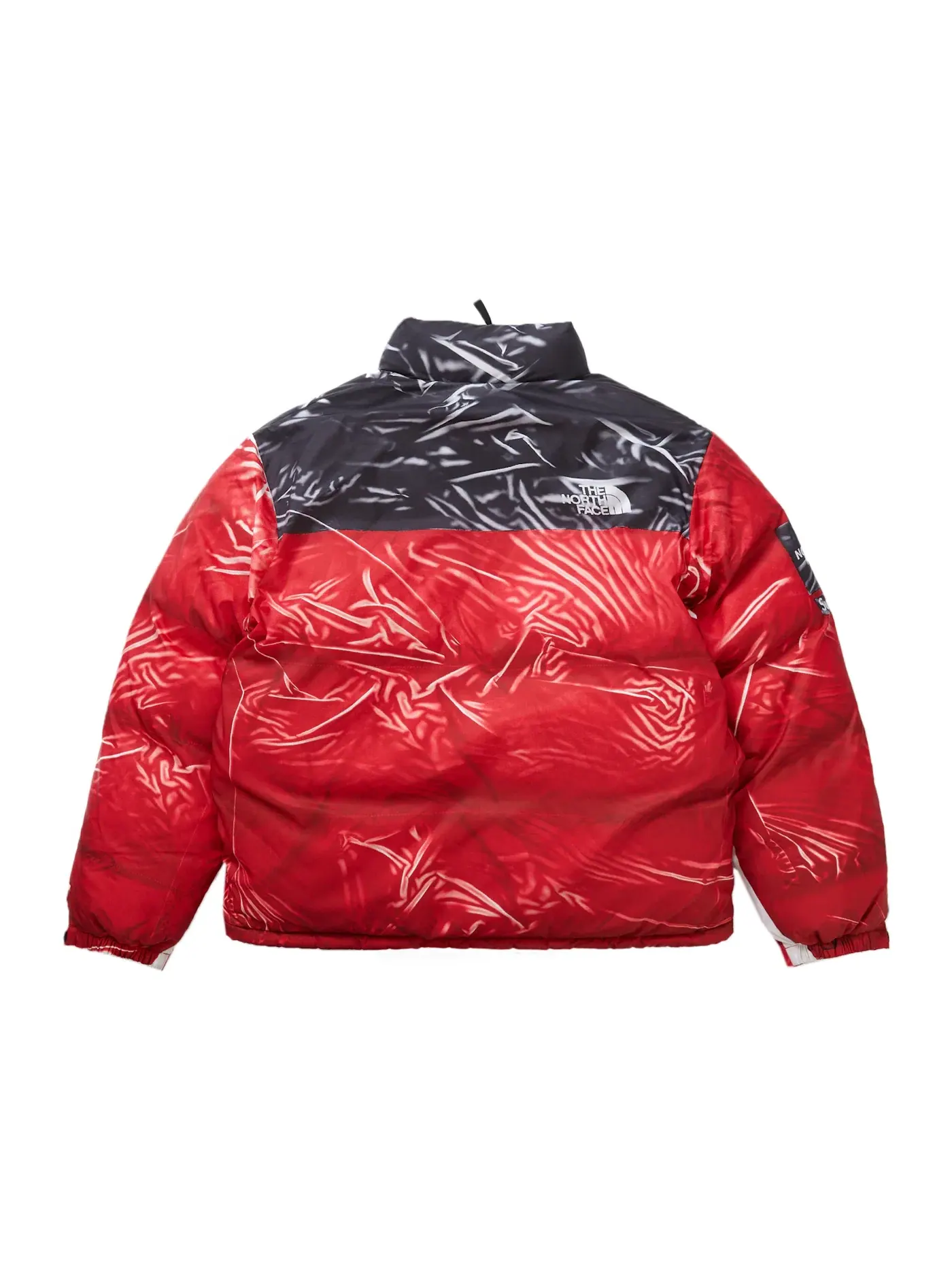 Мужская куртка с принтом Nuptse Trompe L'oeil Supreme The North Face — изображение 3 из 3, красный