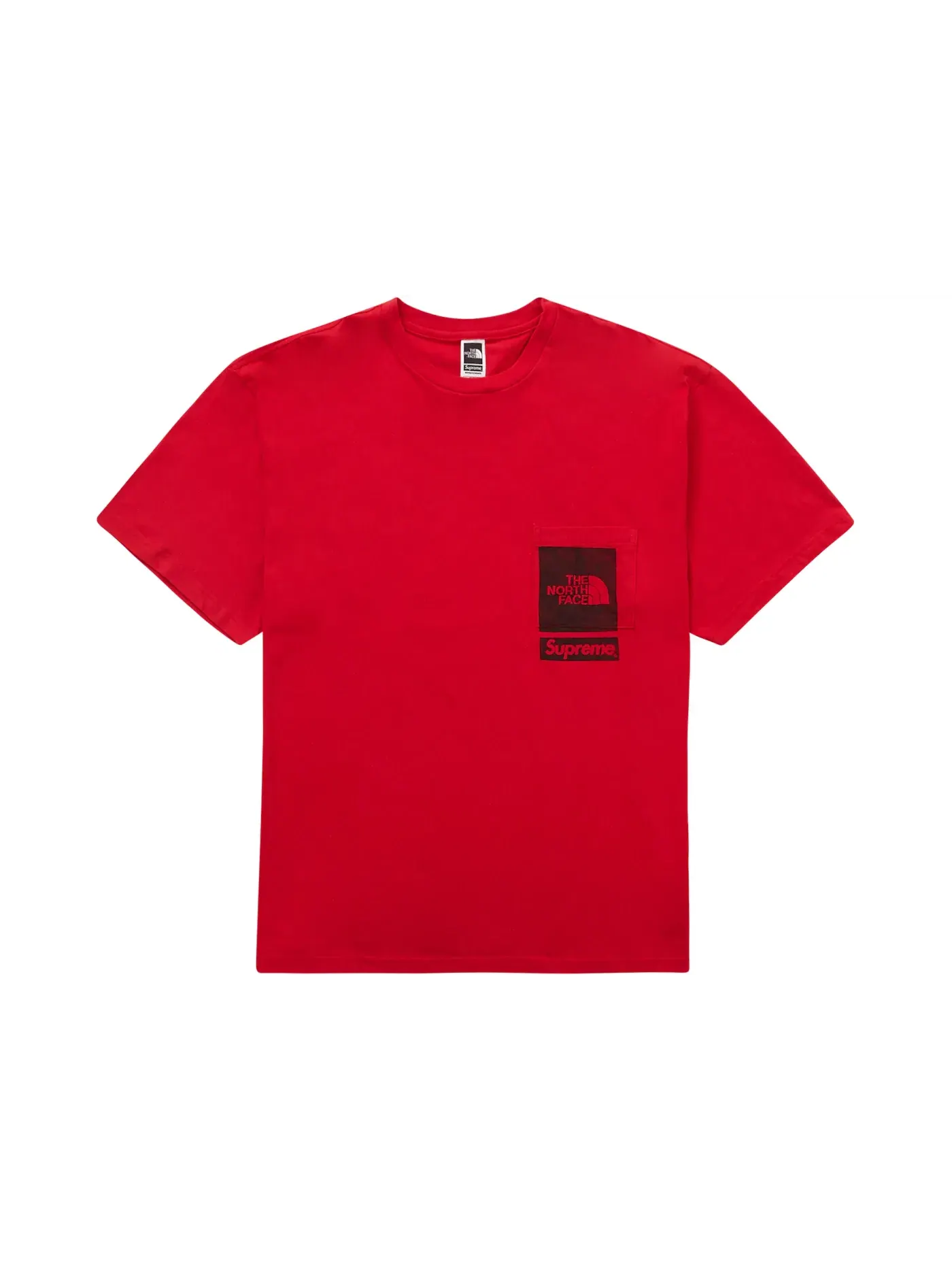 Мужская футболка с принтом Supreme The North Face Printed Pocket Tee — изображение 1 из 1, красный