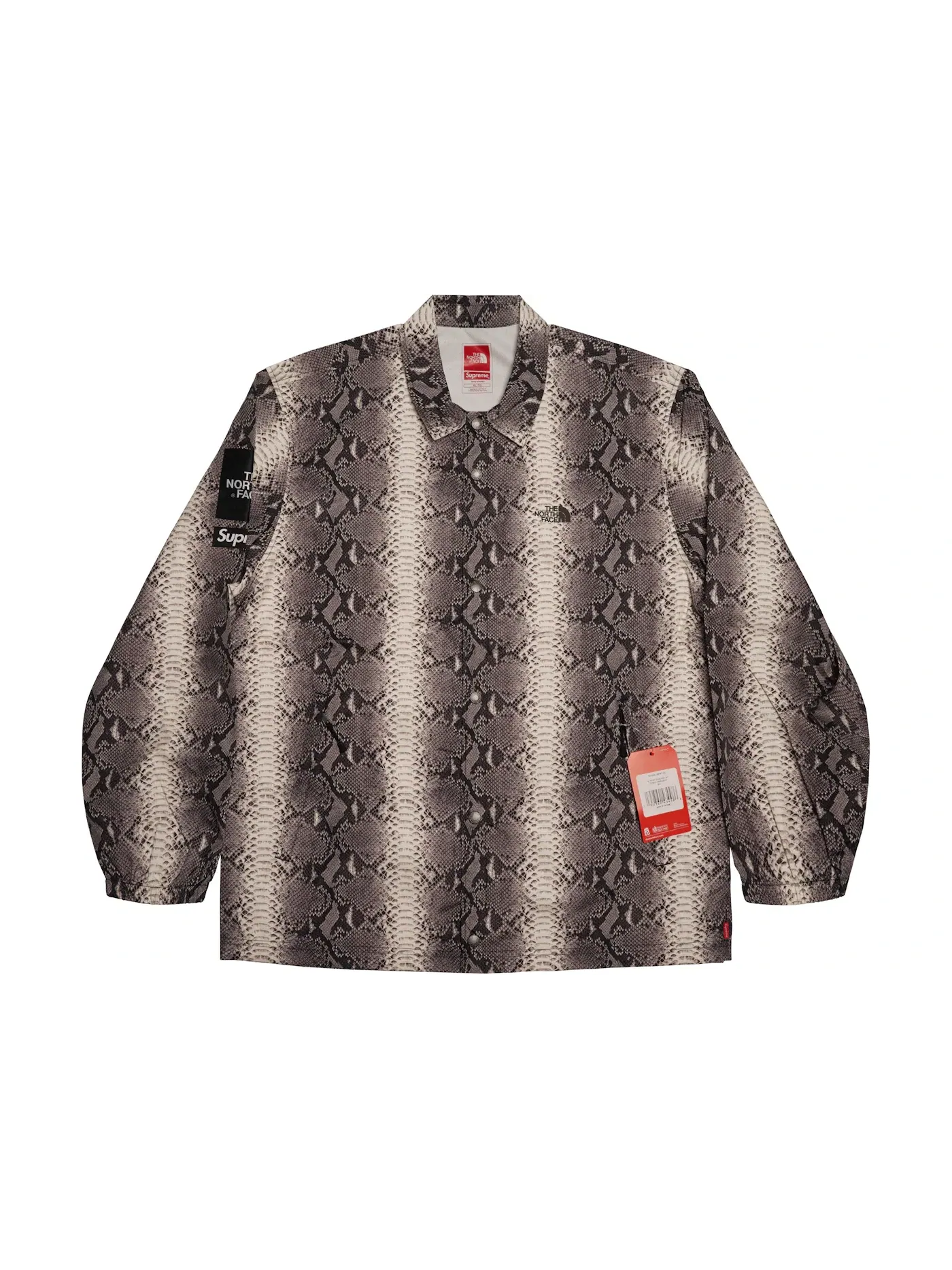 Мужская куртка с принтом Snakeskin Taped Seam Coaches Jacket Supreme — изображение 1 из 2, черный