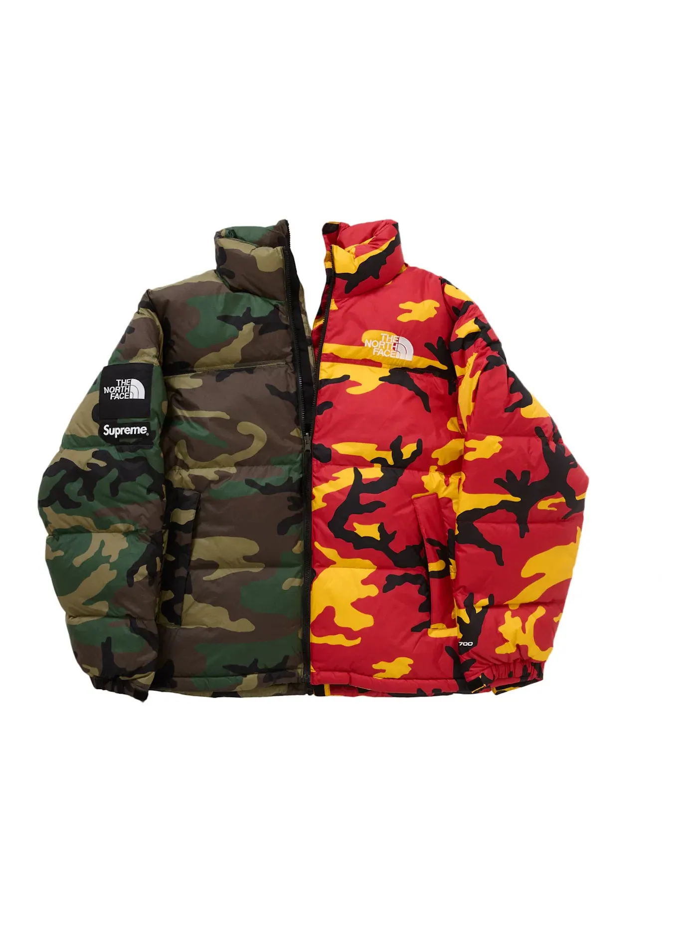 Мужская куртка с камуфляжным принтом Supreme The North Face Split Nuptse Jacket — изображение 3 из 3