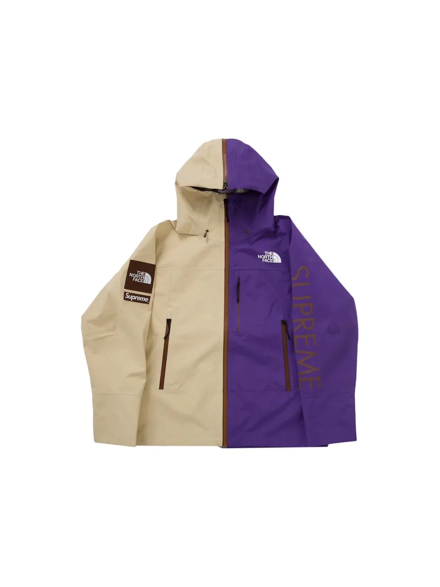 Мужская куртка с проклеенными швами Supreme The North Face Split Taped Seam Shell — изображение 1 из 3, бежевый