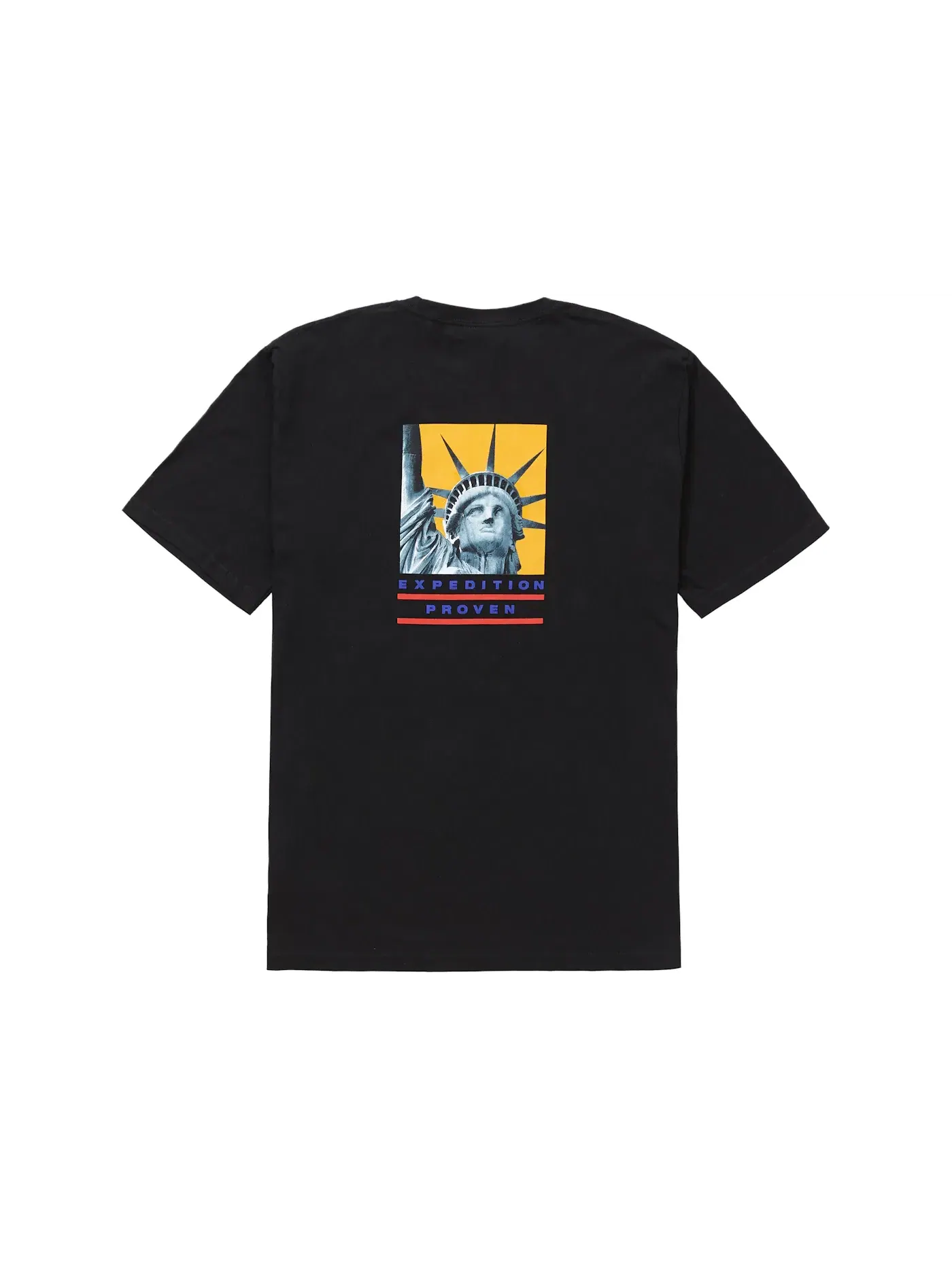 Мужская футболка с принтом Statue of Liberty Supreme Black — изображение 2 из 2