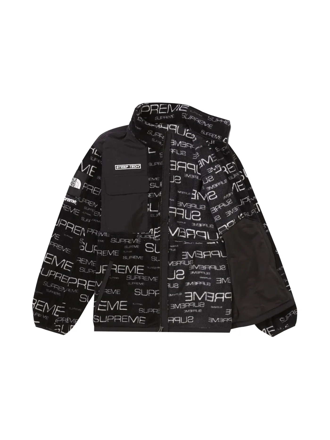 Мужская куртка с принтом Steep Tech Fleece Supreme — изображение 2 из 3, черный