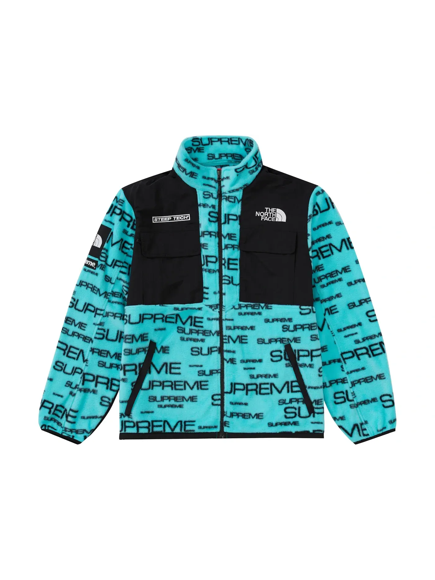 Мужская куртка с принтом Steep Tech Fleece Jacket Supreme — изображение 1 из 3, бирюзовый
