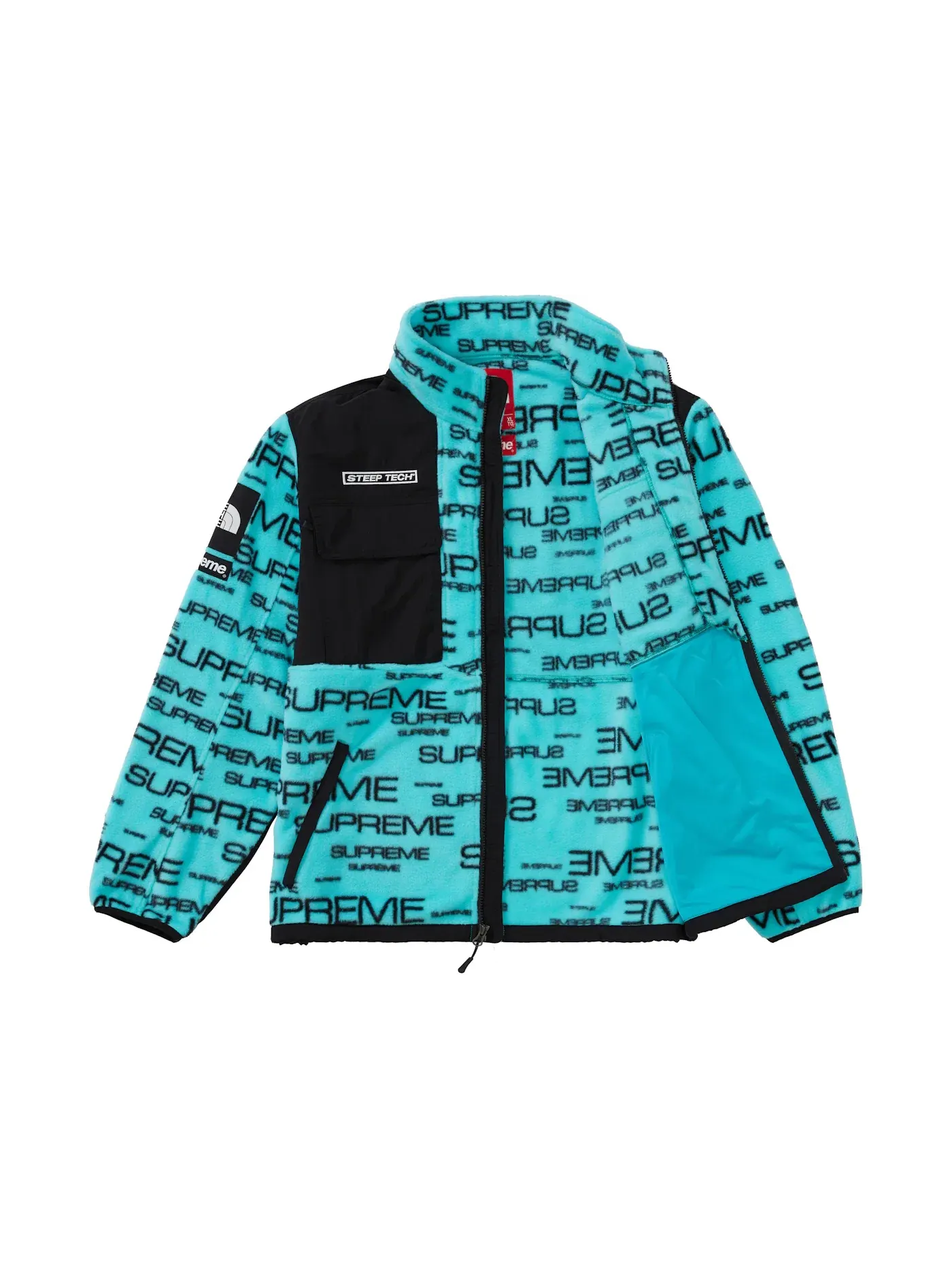 Мужская куртка с принтом Steep Tech Fleece Jacket Supreme — изображение 2 из 3, бирюзовый
