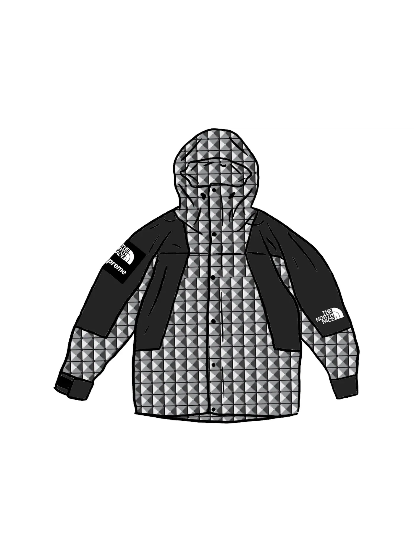 Мужская куртка с принтом Studded Mountain Light Supreme — изображение 1 из 1, черный