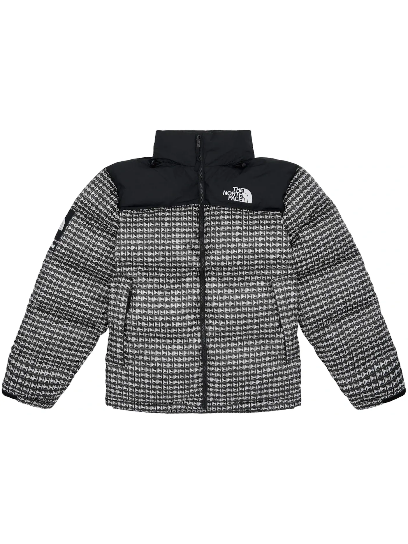Мужская куртка с принтом The North Face Studded Nuptse Jacket Supreme — изображение 1 из 3, черный
