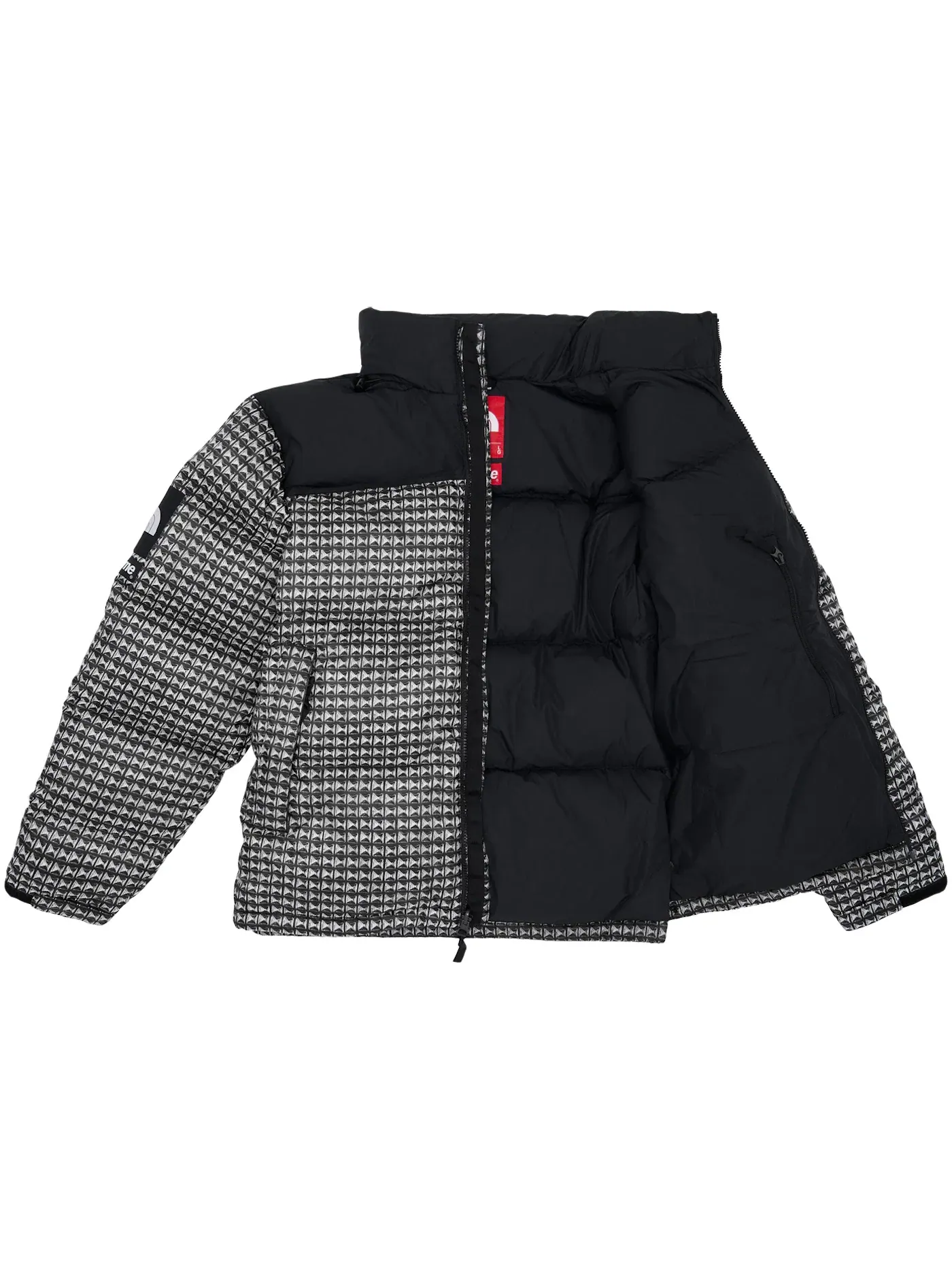 Мужская куртка с принтом The North Face Studded Nuptse Jacket Supreme — изображение 2 из 3, черный
