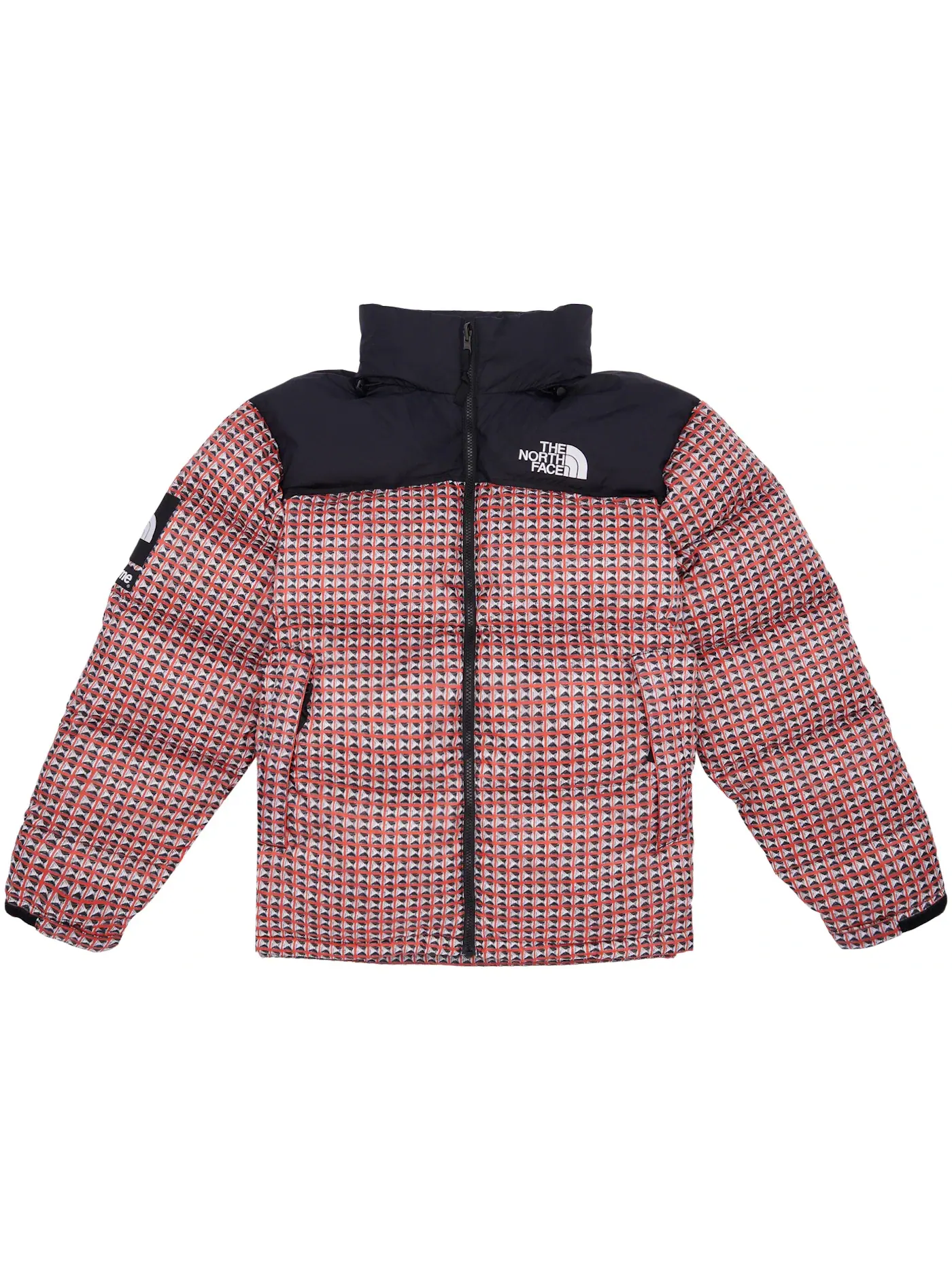 Мужская куртка с принтом Supreme The North Face Studded Nuptse Jacket — изображение 1 из 3, красный