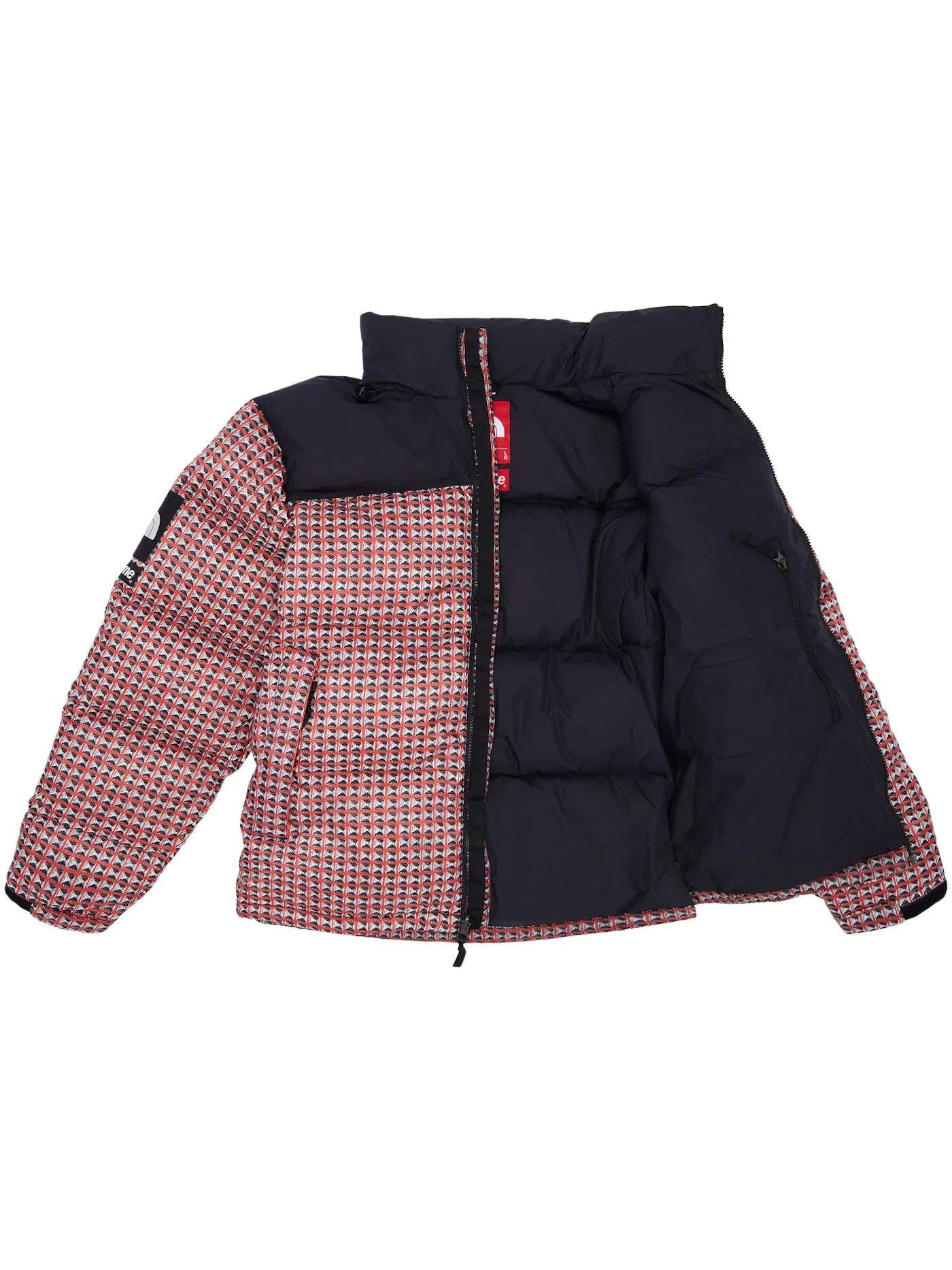 Мужская куртка с принтом Supreme The North Face Studded Nuptse Jacket — изображение 2 из 3, красный