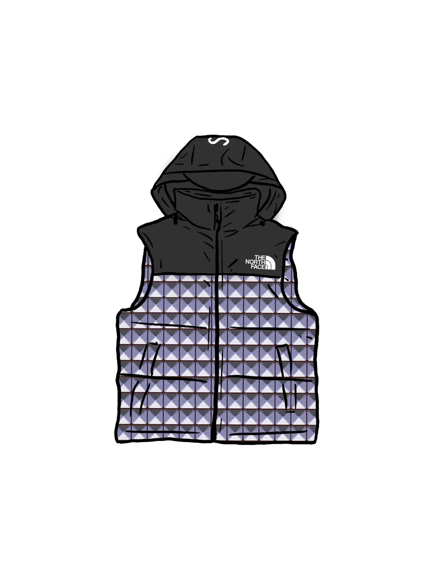 Мужской жилет с принтом Supreme The North Face Studded Nuptse Vest — изображение 1 из 1, королевский