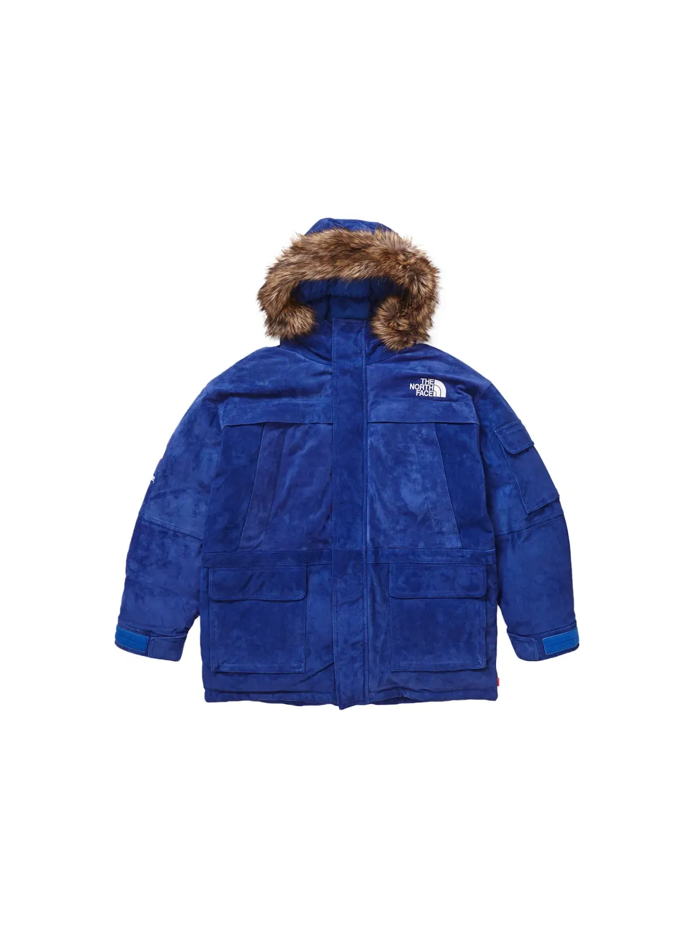 Мужская куртка-парка с утеплителем из пуха Supreme The North Face Suede 600-Fill Down Parka — изображение 1 из 5, синий