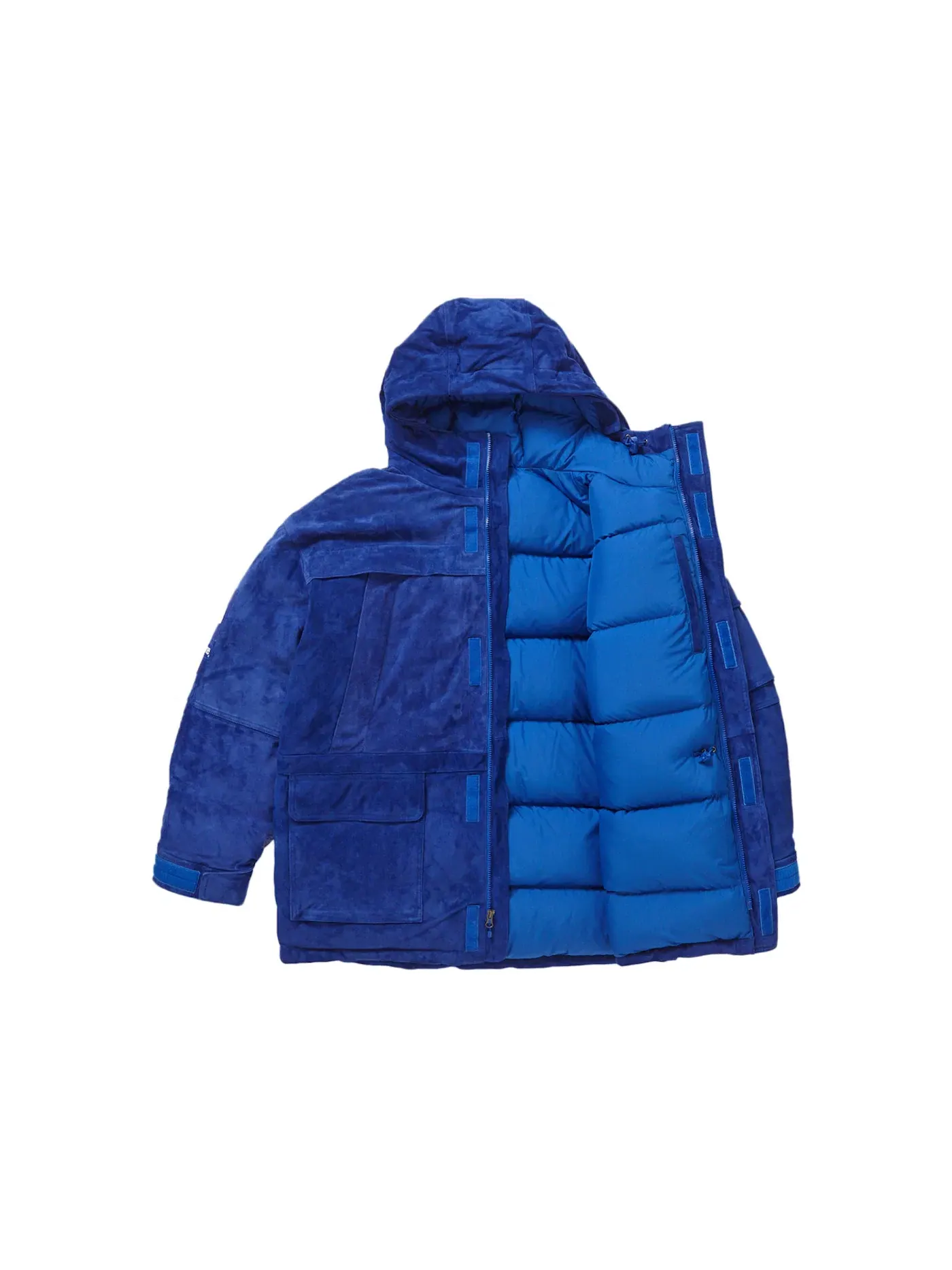 Мужская куртка-парка с утеплителем из пуха Supreme The North Face Suede 600-Fill Down Parka — изображение 3 из 5, синий