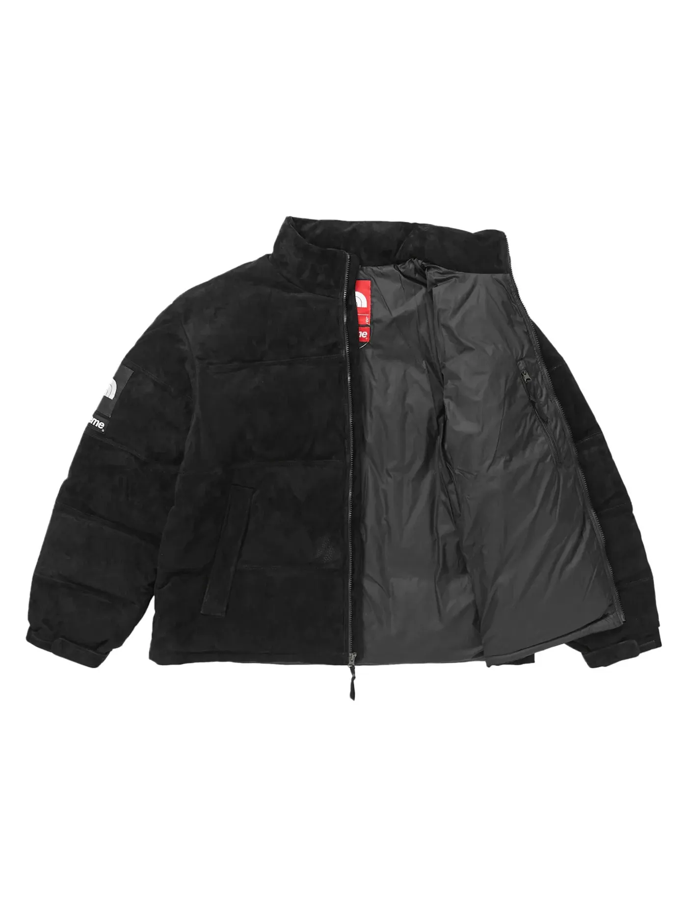 Мужская куртка из замши с принтом Nuptse Supreme The North Face — изображение 2 из 3, черный