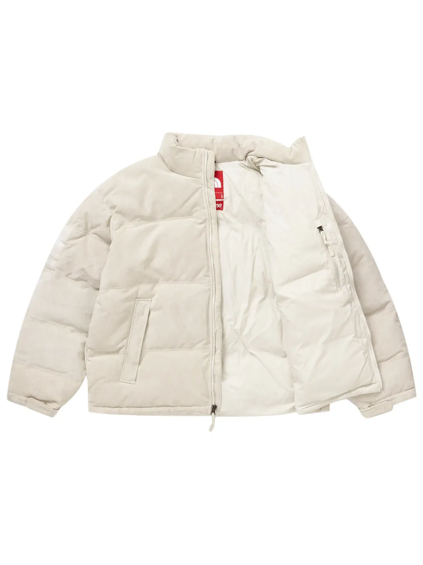 Мужская куртка из замши с утеплителем Nuptse Supreme — изображение 2 из 3, серый