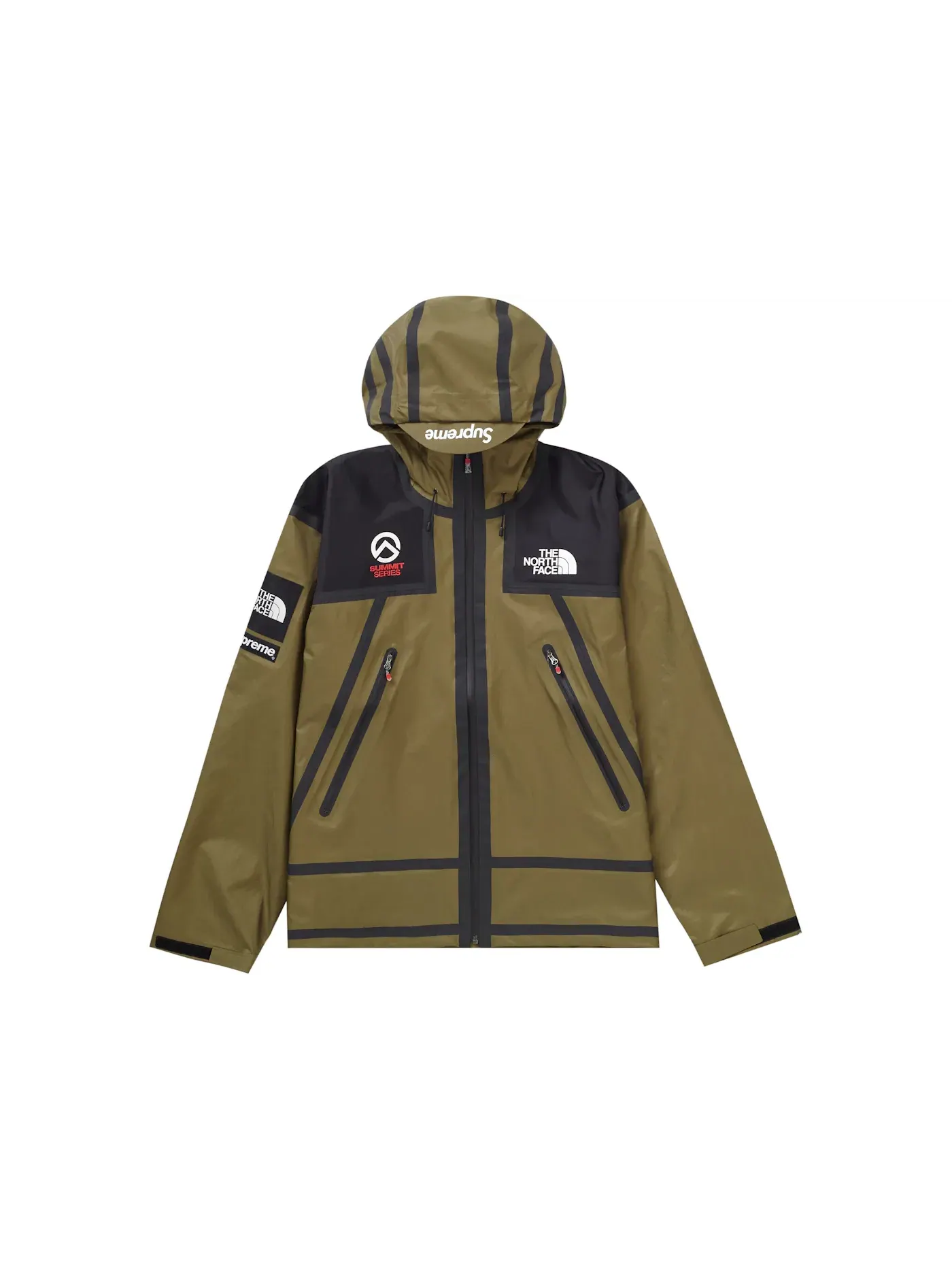 Мужская куртка с водоотталкивающим материалом Supreme The North Face Summit Series Outer Tape Seam Shell Jacket, оливковый