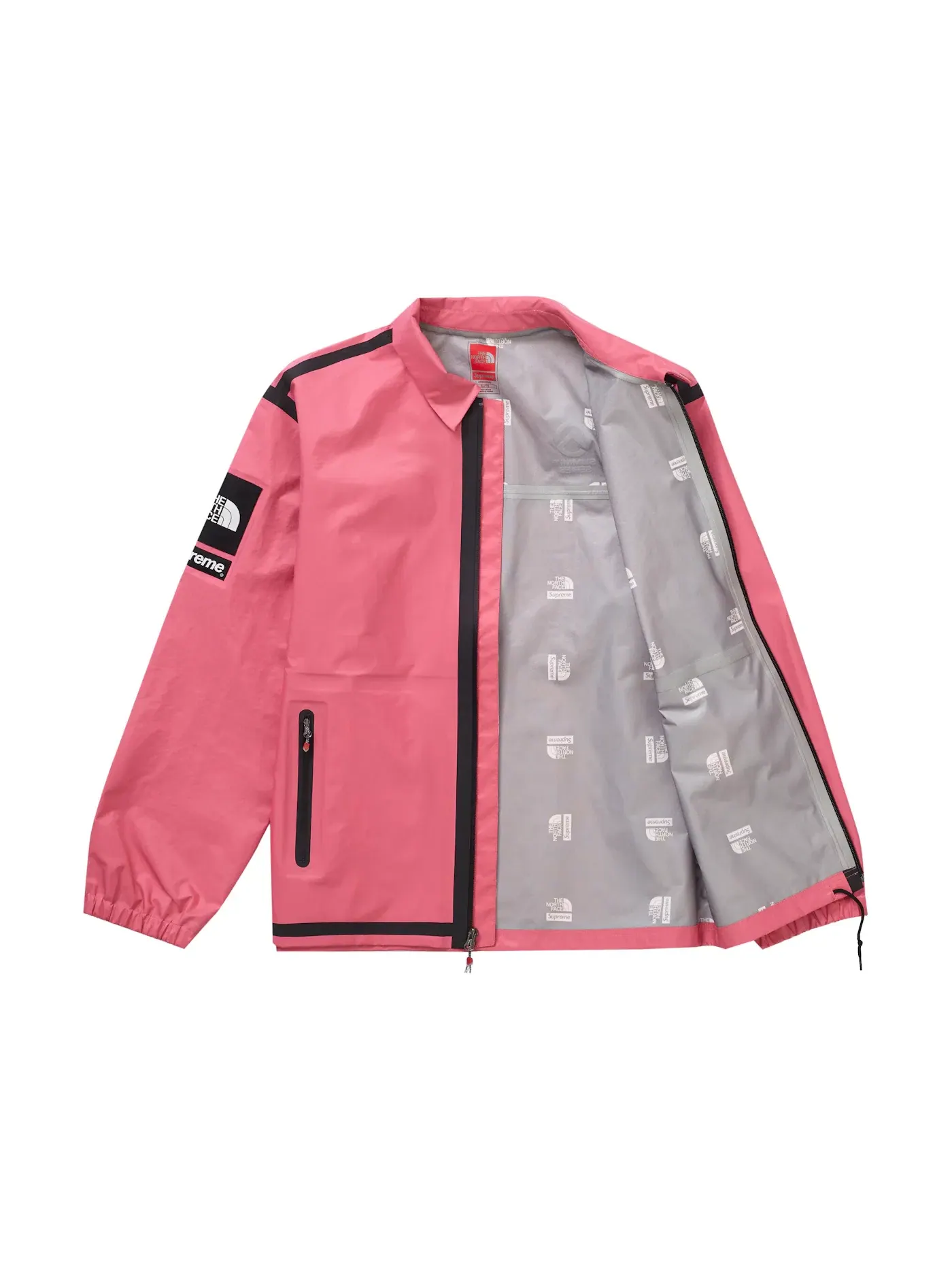 Мужская куртка с водонепроницаемой отделкой Supreme The North Face Summit Series Outer Tape Seam Coaches Jacket, розовый