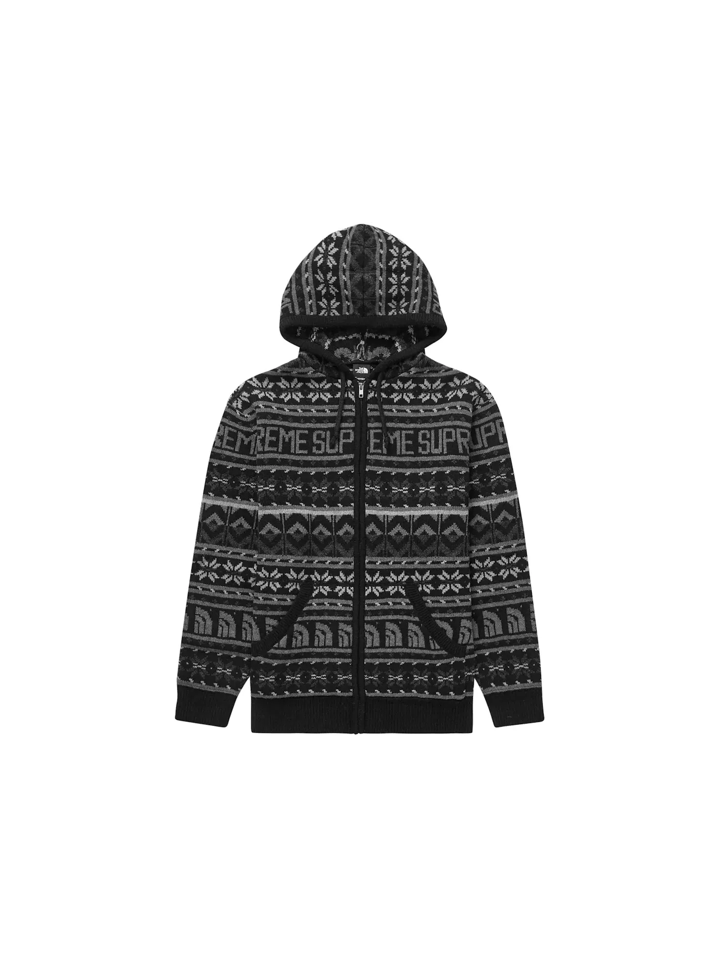 Мужской свитер на молнии с капюшоном Supreme The North Face — изображение 1 из 2, черный