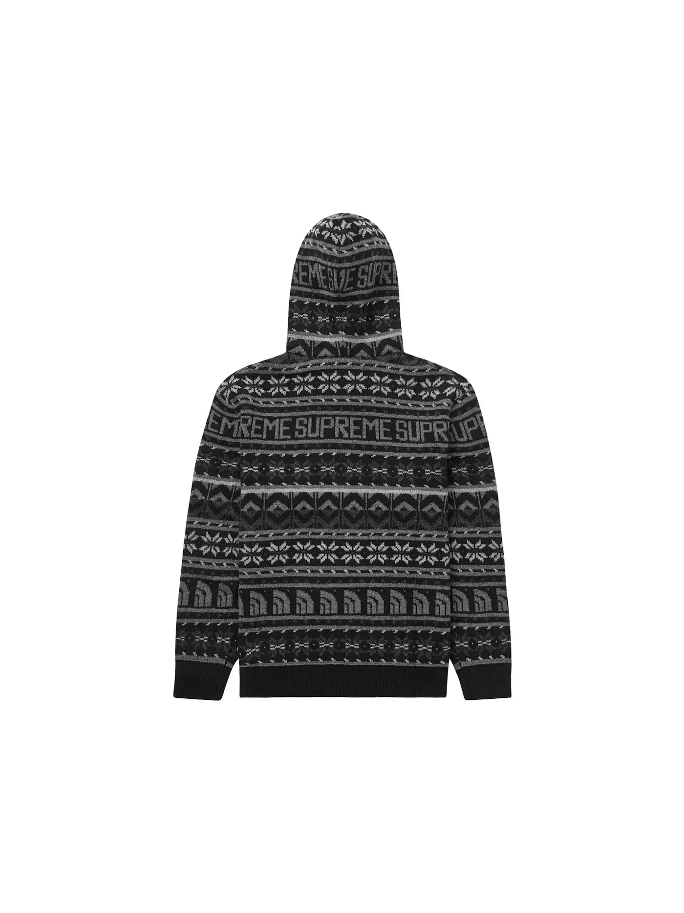 Мужской свитер на молнии с капюшоном Supreme The North Face — изображение 2 из 2, черный