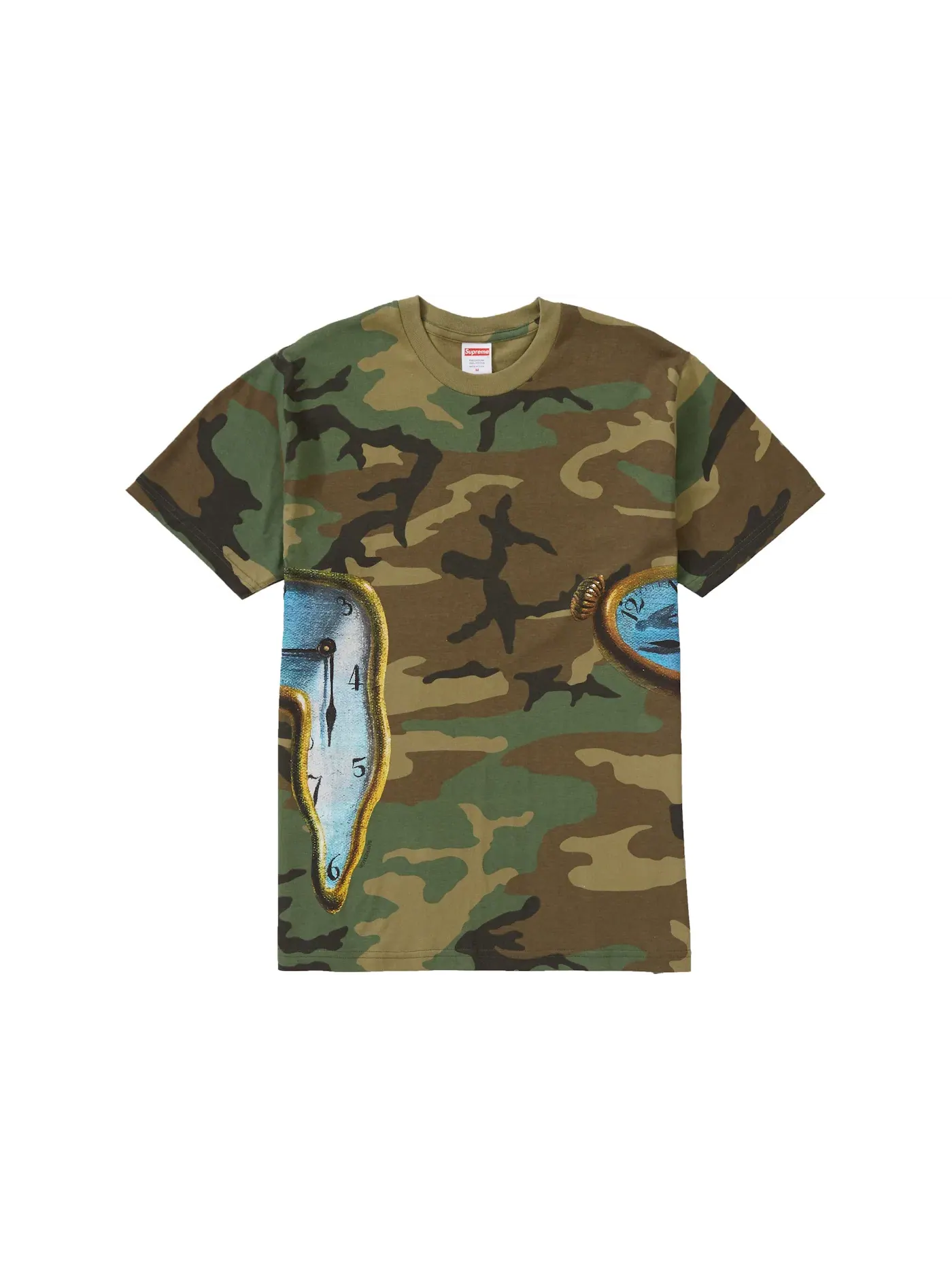 Мужская футболка с принтом The Persistence of Memory Supreme, Woodland Camo — изображение 1 из 2