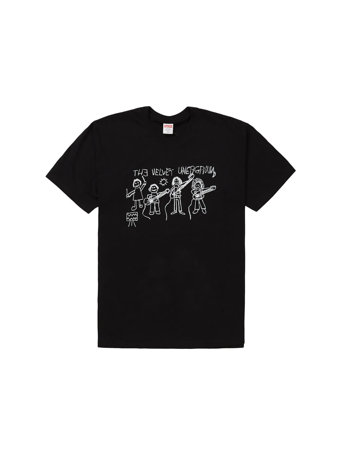 Мужская футболка с принтом Supreme The Velvet Underground Drawing Tee — изображение 1 из 2, черный