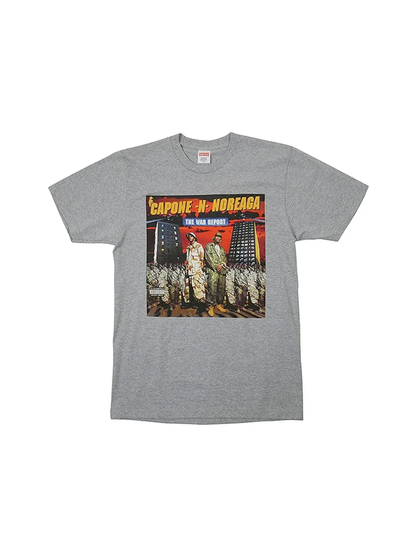 Мужская футболка с принтом Supreme The War Report Tee — изображение 1 из 1, серый