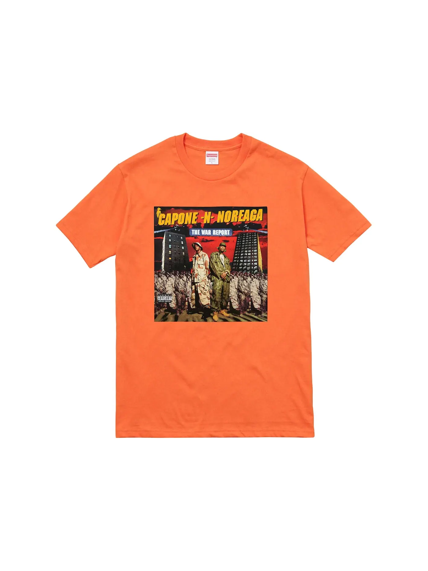Мужская футболка с принтом Supreme The War Report Tee — изображение 1 из 1, оранжевый