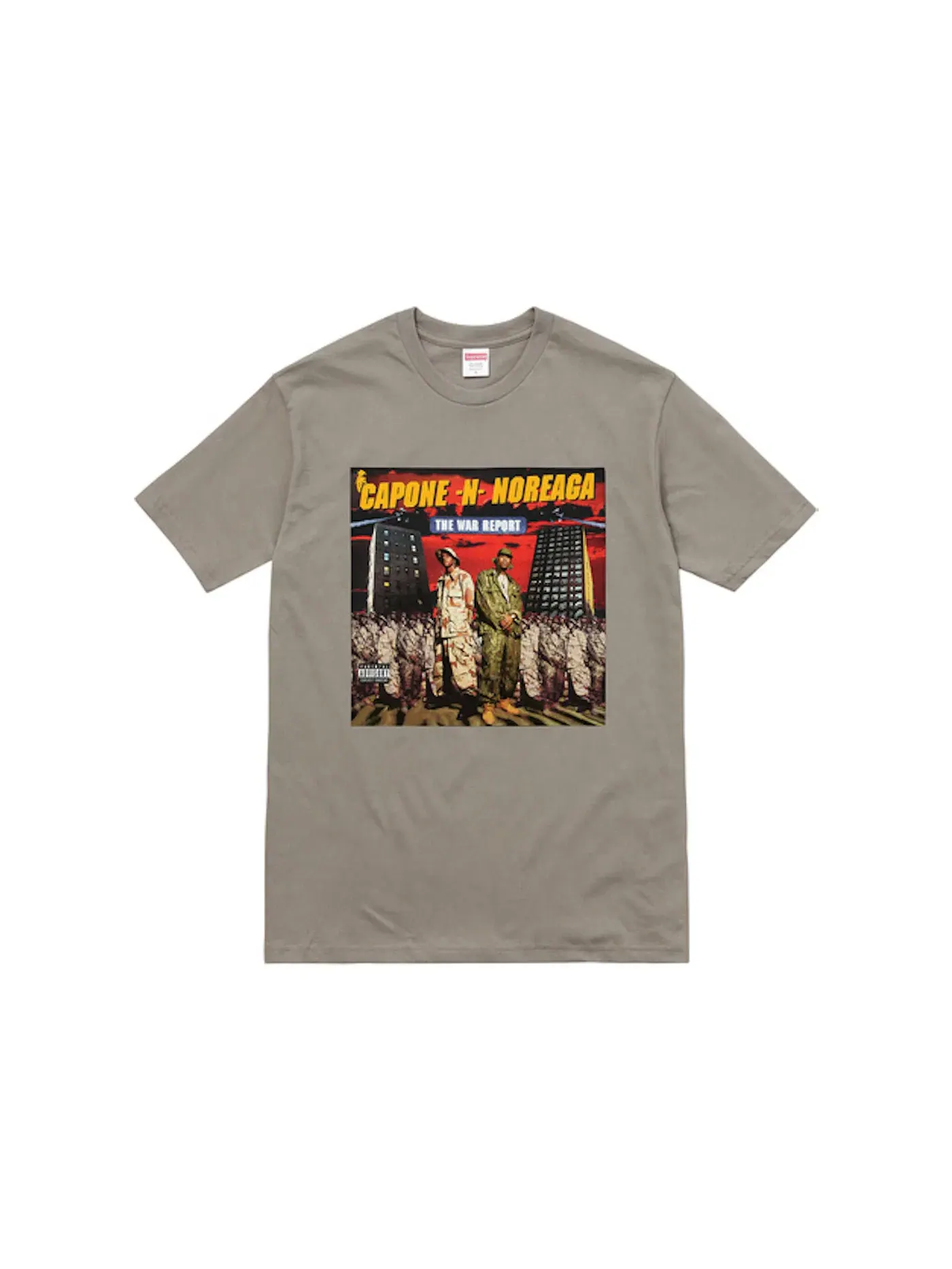 Мужская футболка с принтом Supreme The War Report Tee — изображение 1 из 1, серый