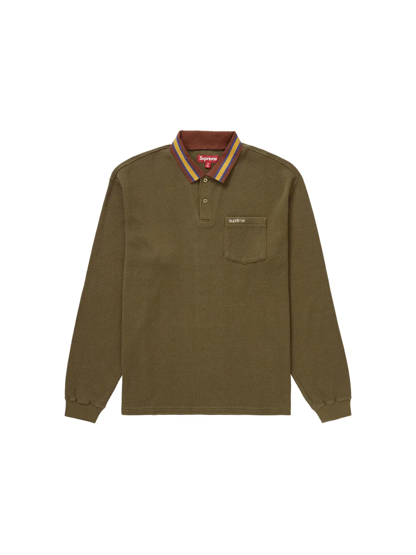 Мужская футболка с длинным рукавом Supreme Polo — изображение 1 из 1, оливковый