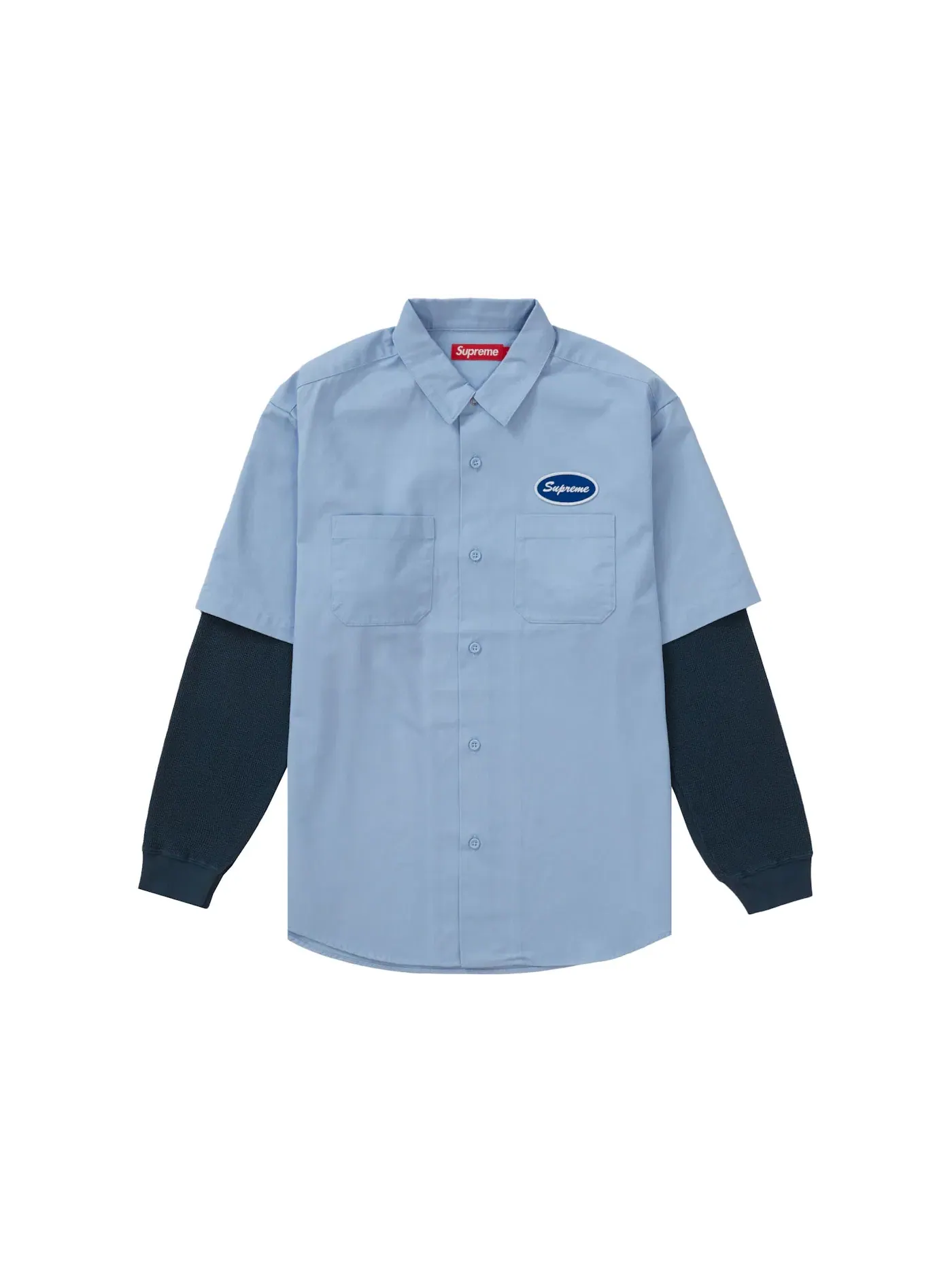 Мужская рубашка с длинным рукавом Supreme Shirt — изображение 1 из 3, светлый синий