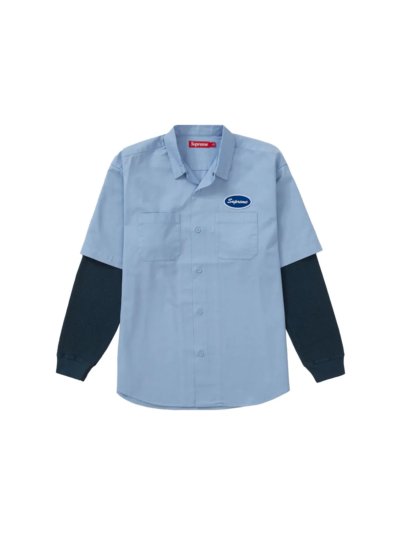 Мужская рубашка с длинным рукавом Supreme Shirt — изображение 2 из 3, светлый синий