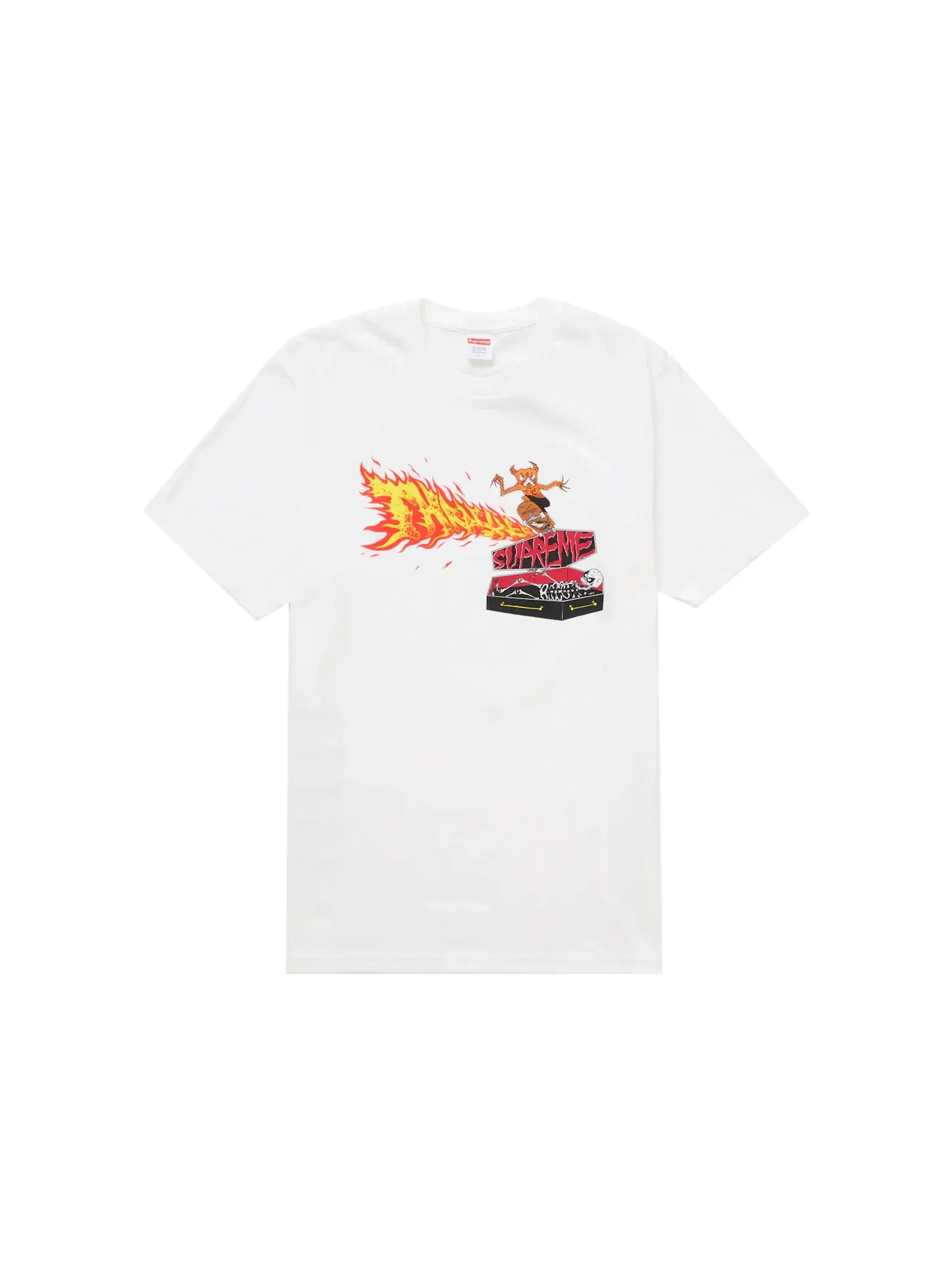 Мужская футболка с принтом Supreme Thrasher Back Tail Tee — изображение 1 из 2, белый